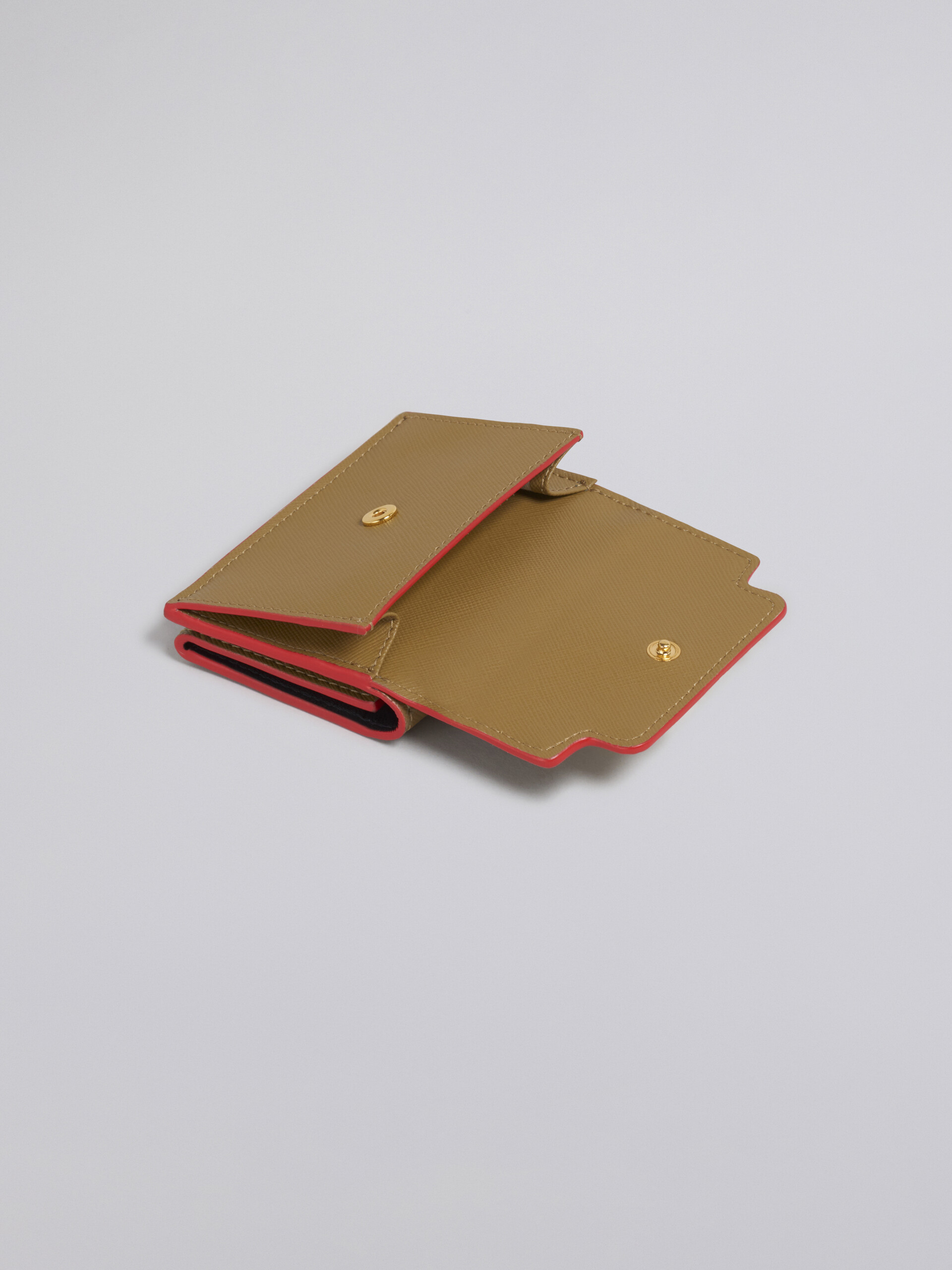 Green saffiano calfskin tri-fold wallet - Wallets - Image 4
