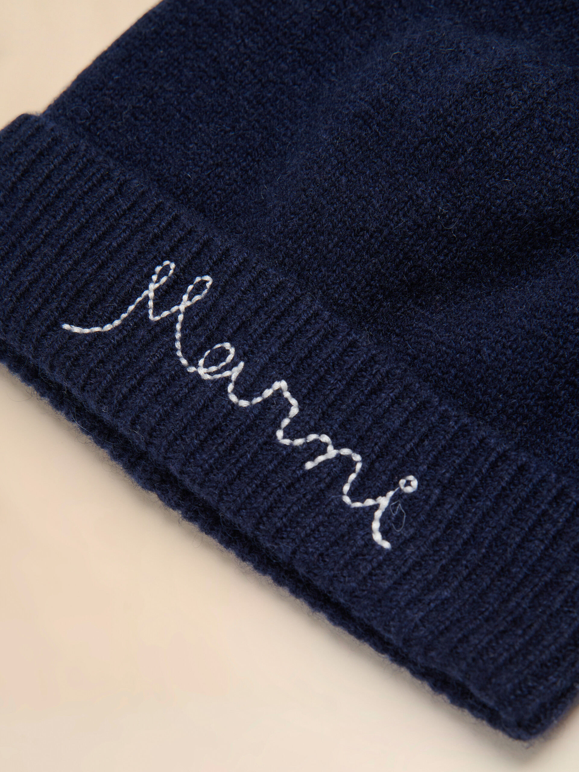 Deep blue wool-cashmere beanie with Marni logo - Caps - Image 3