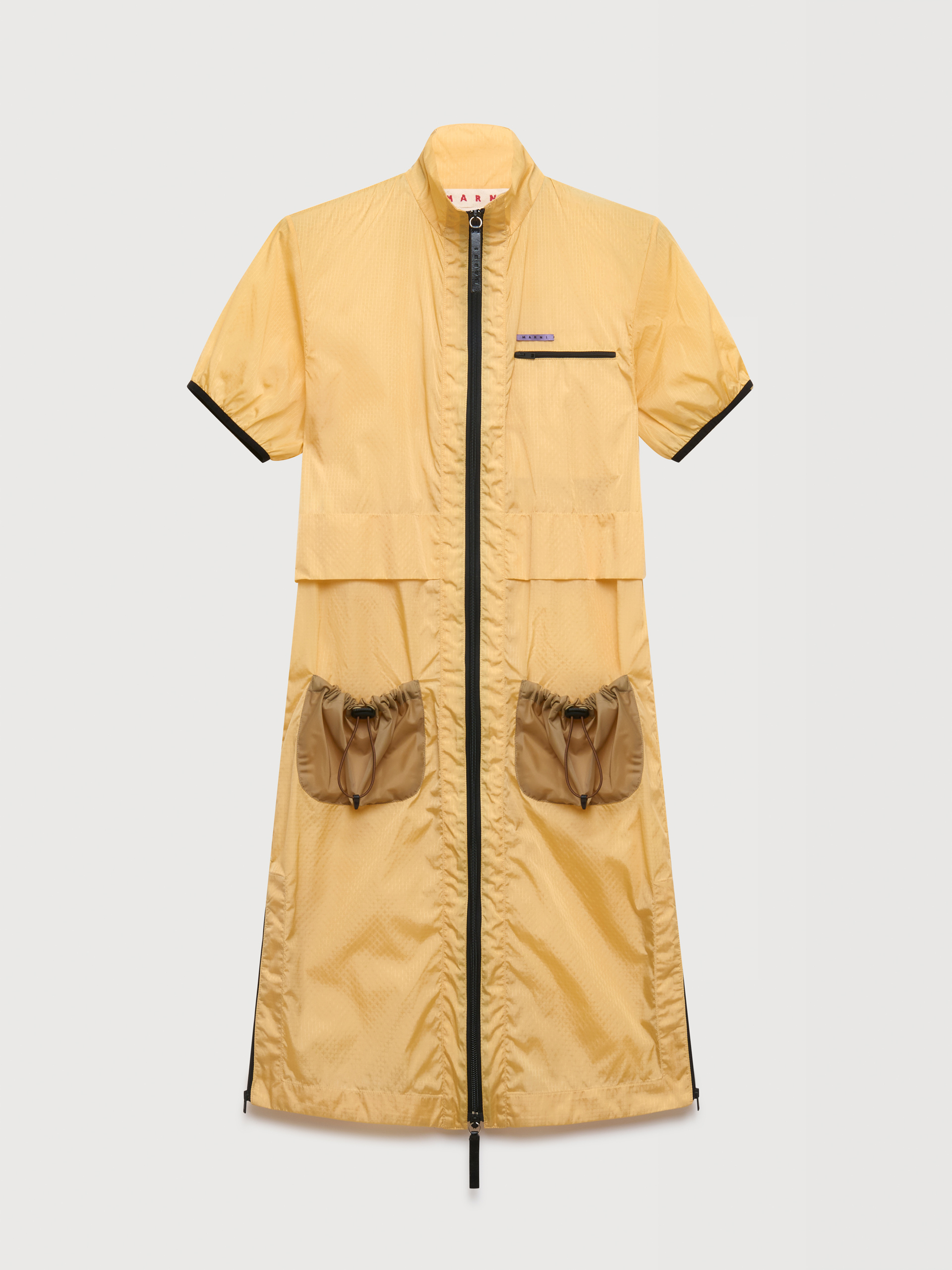 Yellow ripstop zip-front dress - Dresses - Image 1