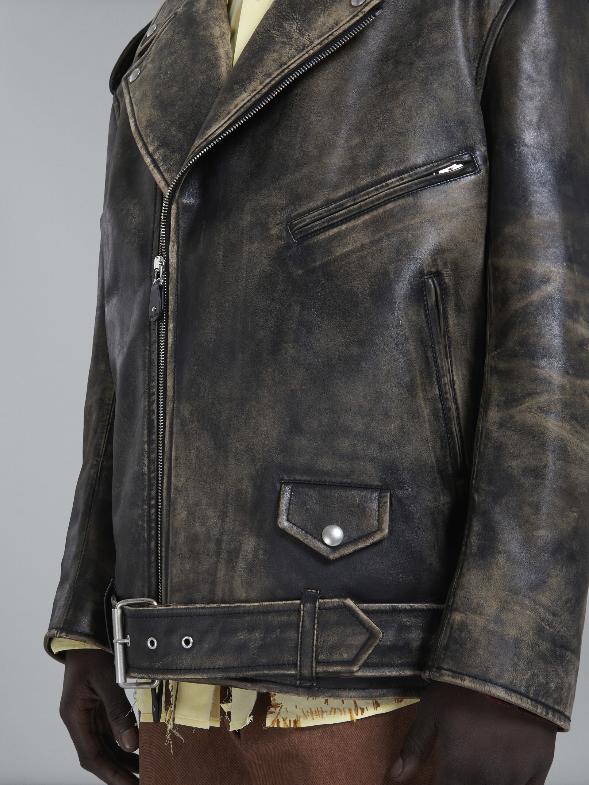 Black leather biker jacket - Jackets - Image 5