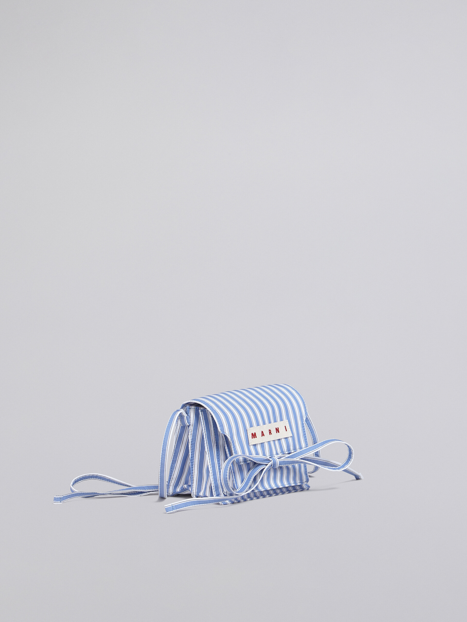 TRUNK SOFT mini bag in sky blue and white striped poplin - Shoulder Bag - Image 5