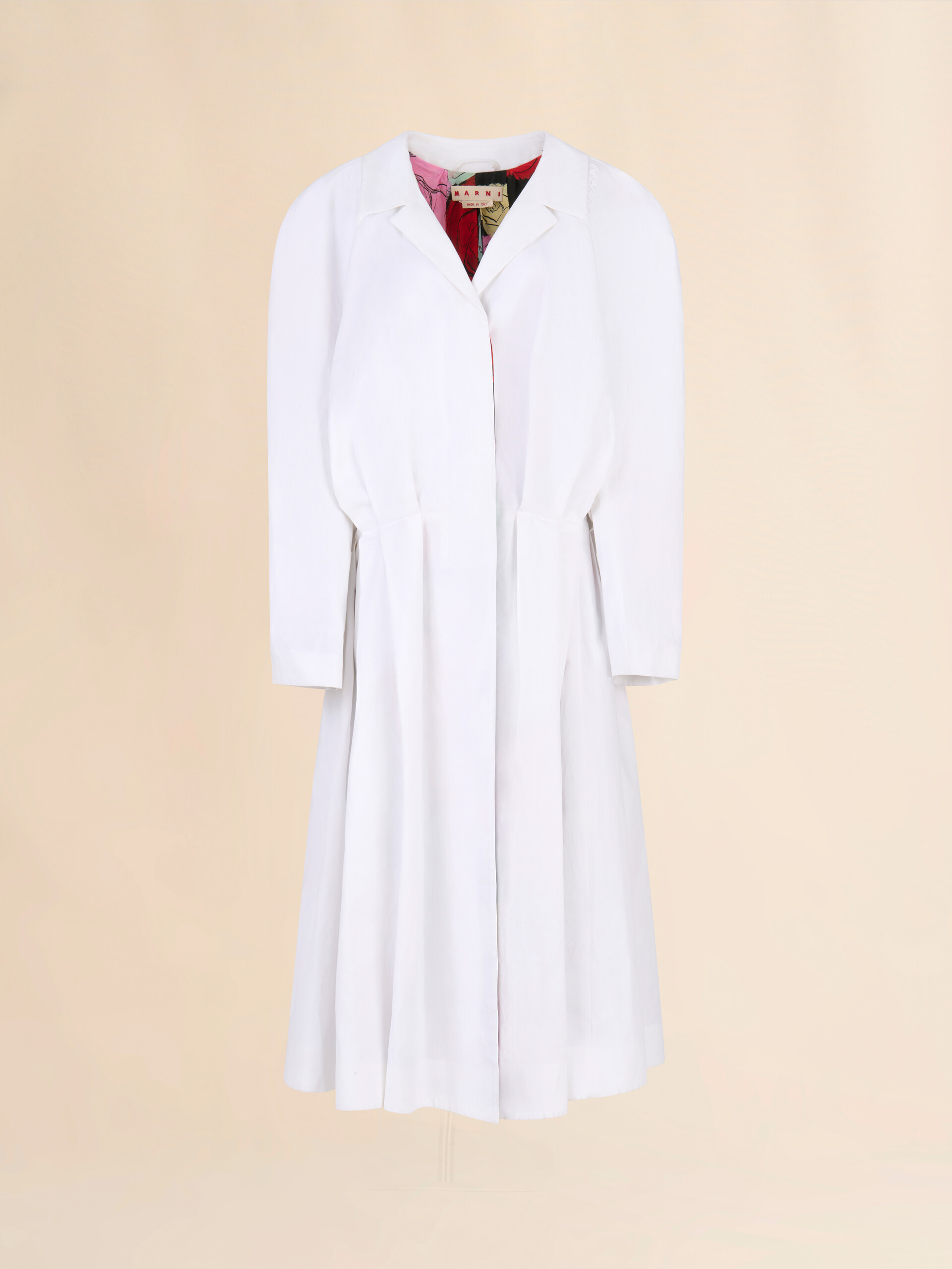 White bonded cotton oversized duster coat - Coats - Image 1
