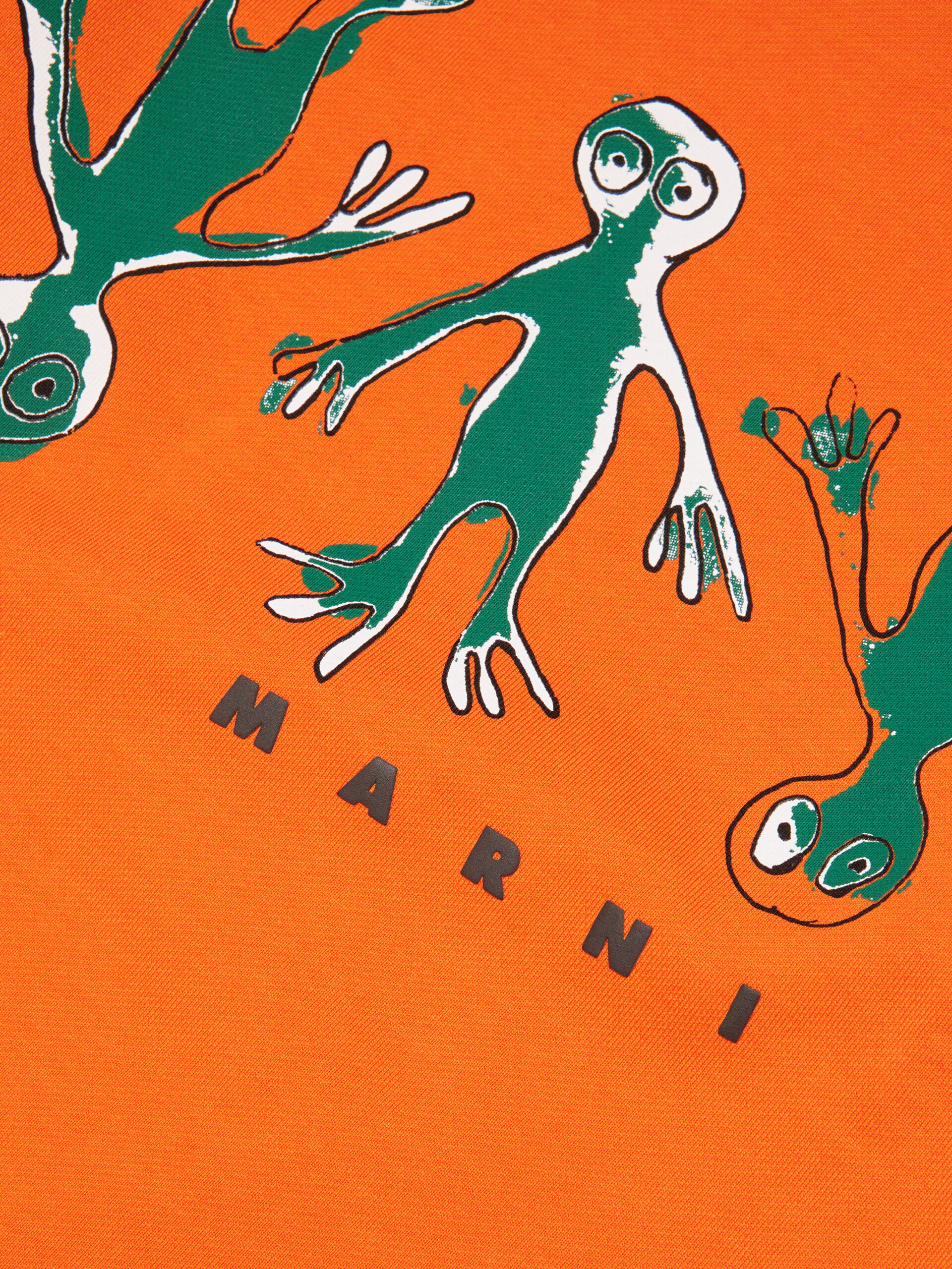 Orangefarbenes Sweatshirt mit Rundhalsausschnitt und Frosch-Print - Strickwaren - Image 4
