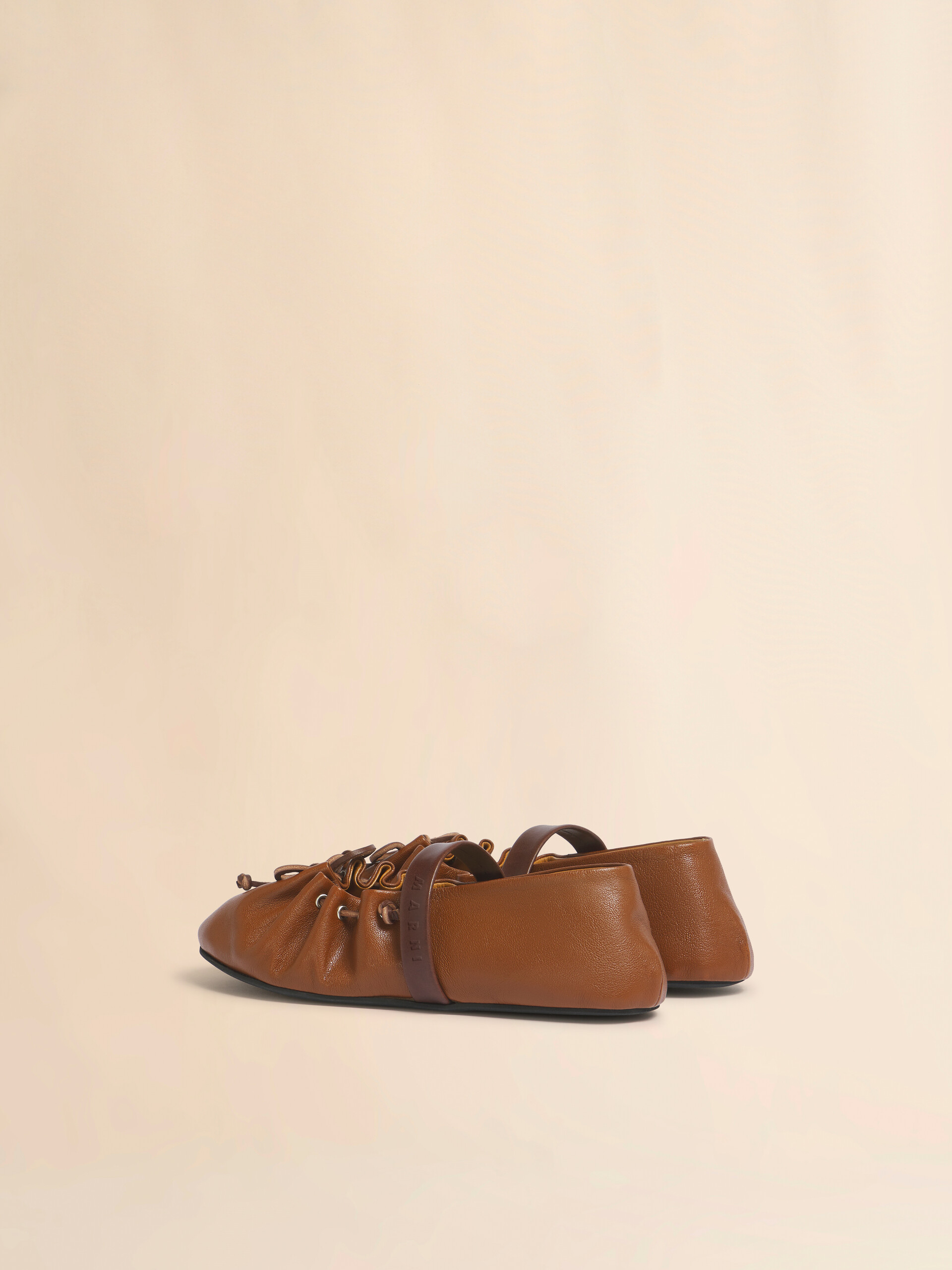 Pink and brown leather Mary Jane Soft Ballerina - Ballet Shoes - Image 3