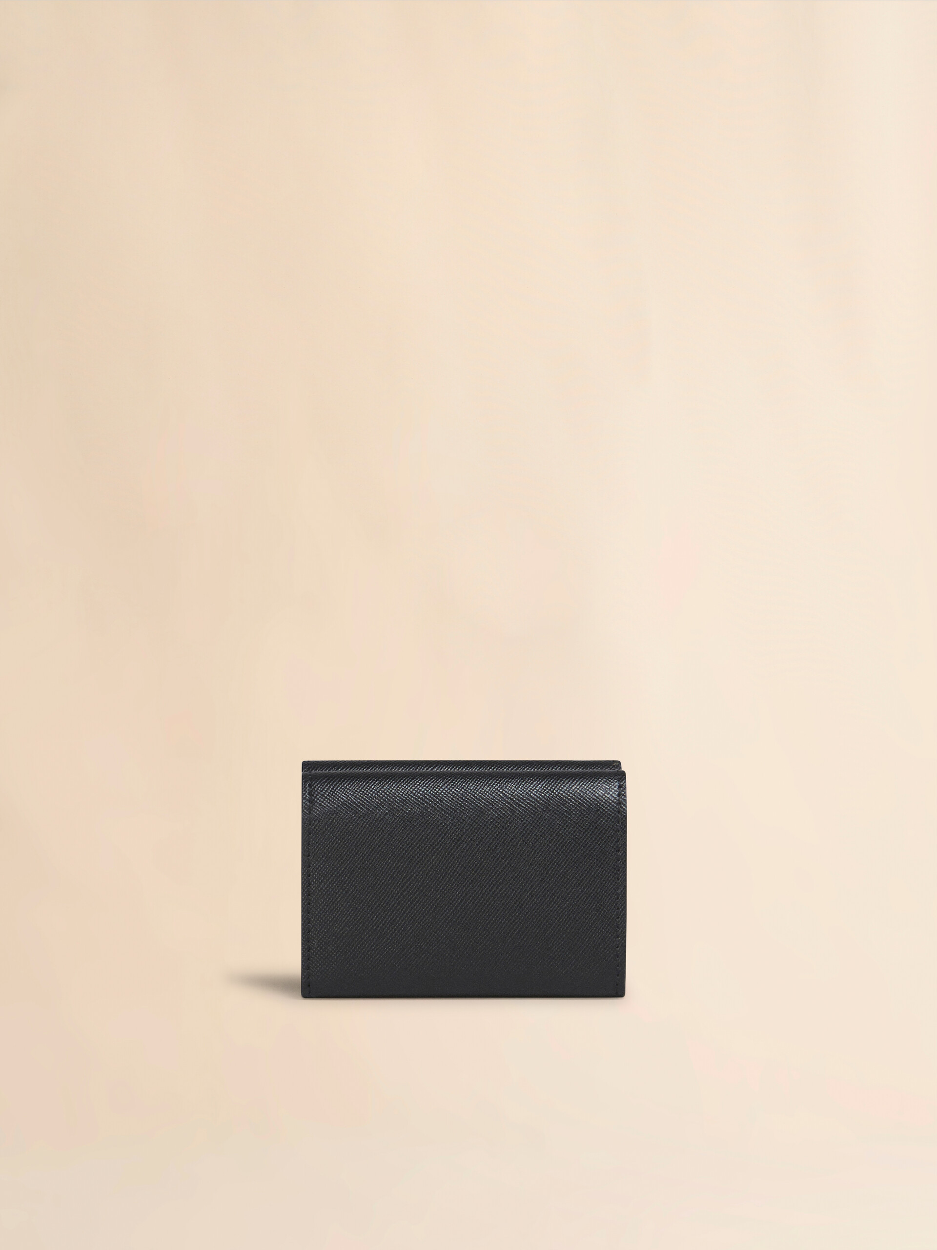 Portafoglio tri-fold in pelle saffiano nera - Portafogli - Image 3
