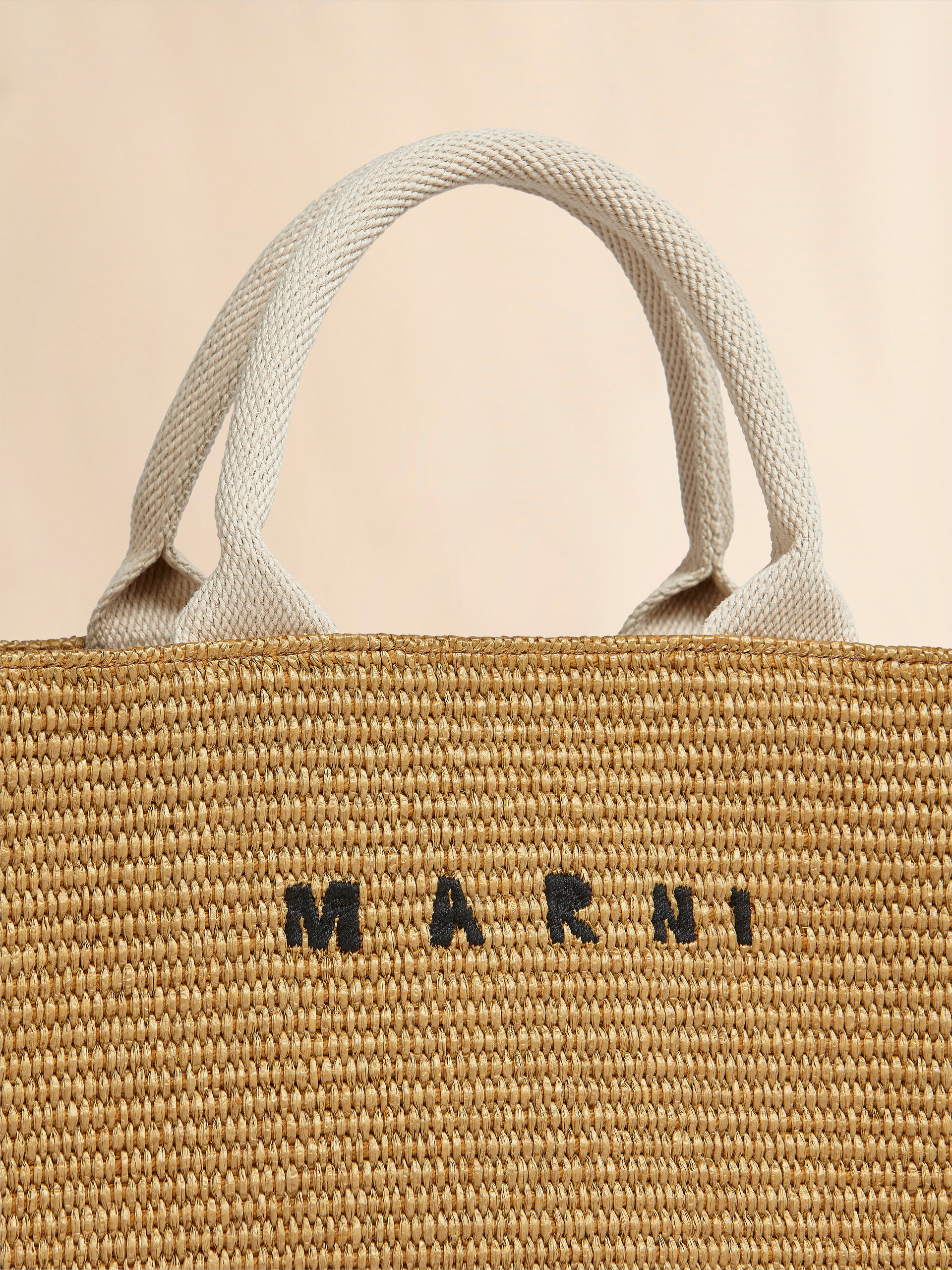 Pink raffia-effect Small Tote Bag - Shopping Bags - Image 5