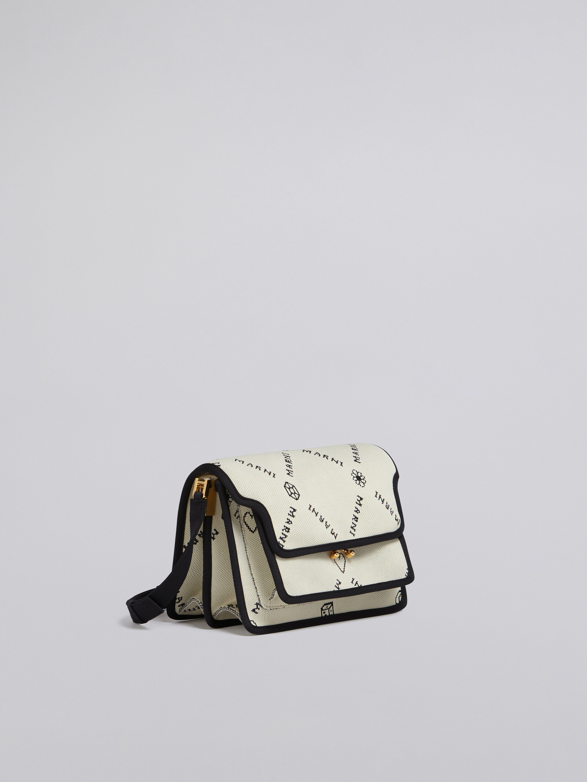 TRUNK SOFT medium bag in white Marnigram jacquard - Shoulder Bags - Image 6