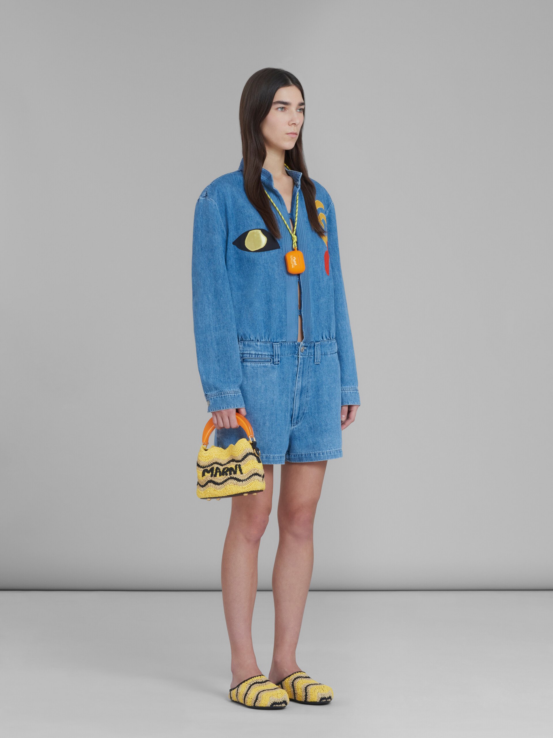 Marni x No Vacancy Inn - Blue chambray jumpsuit with embroidery - Overalls - Image 6