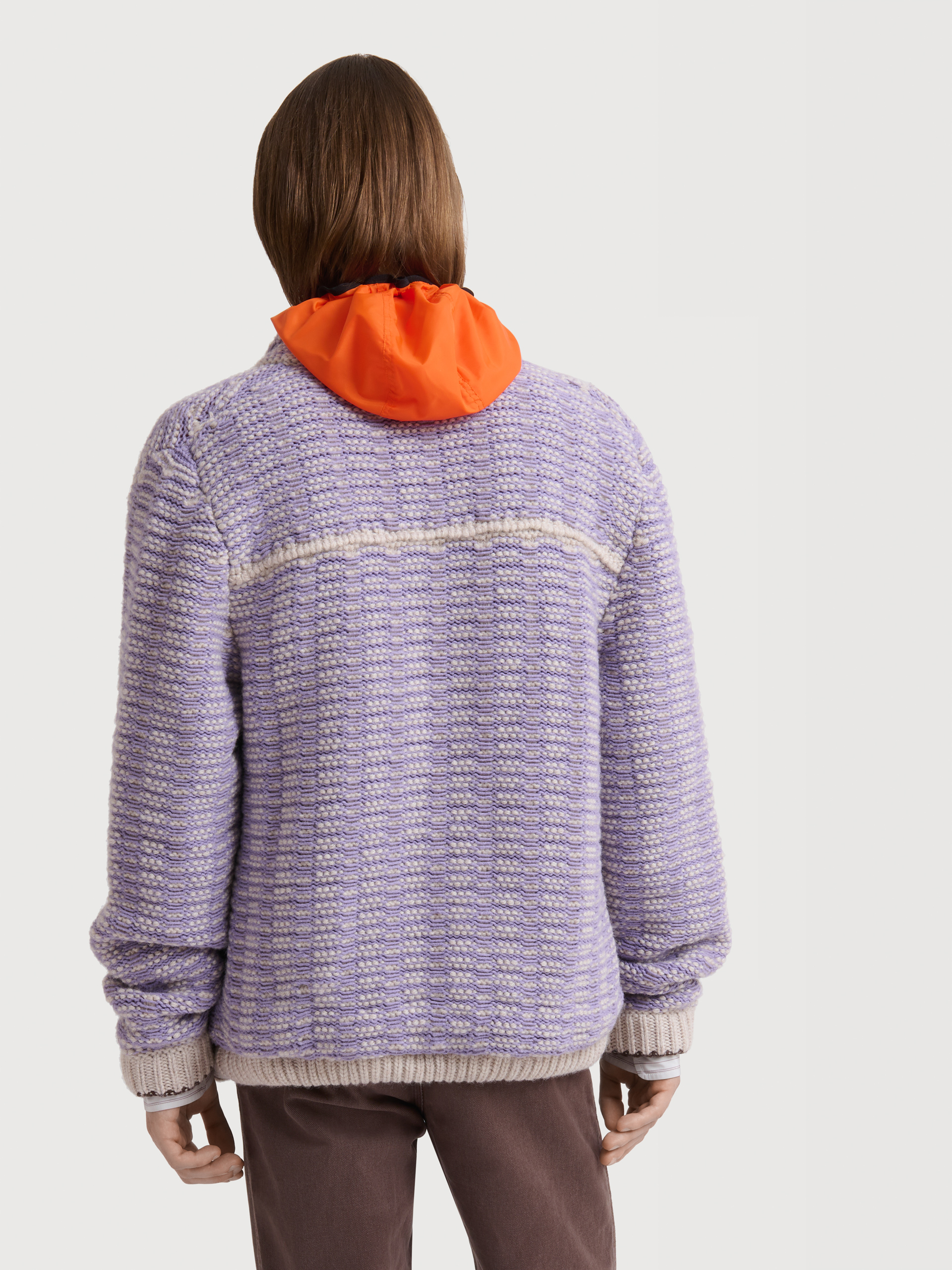Purple cotton-wool knit jacket - Jackets - Image 4