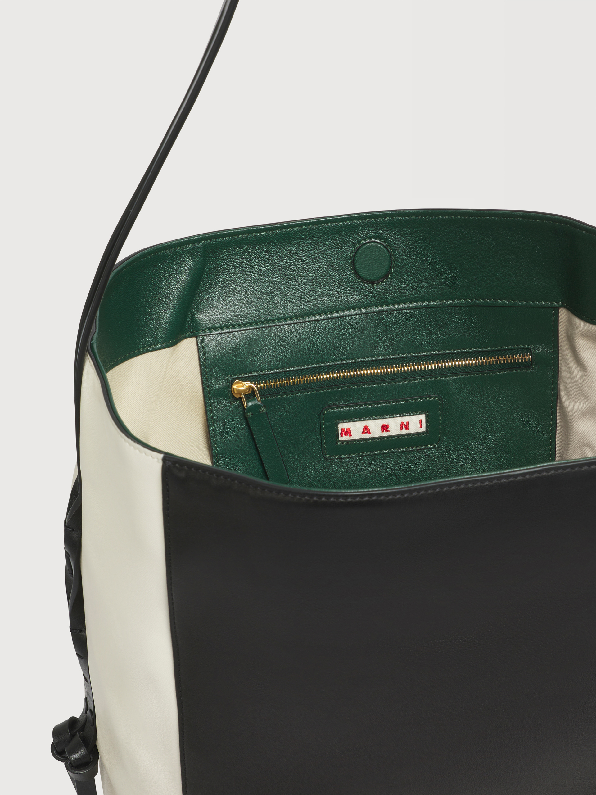 White black and green leather Pod 2.0 large hobo bag - Shoulder Bags - Image 3