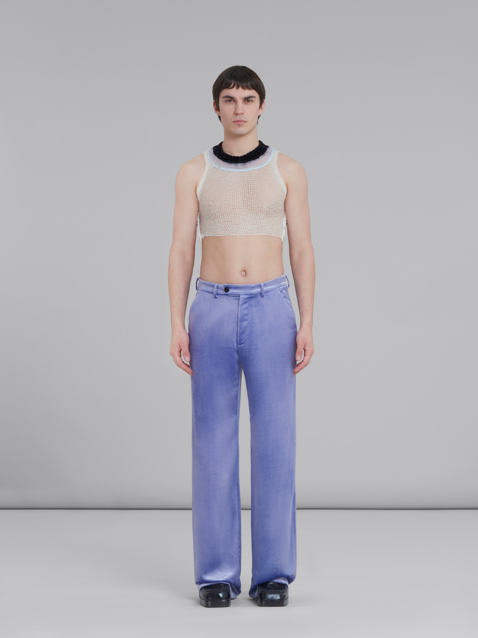 Purple velvet trousers - Pants - Image 2