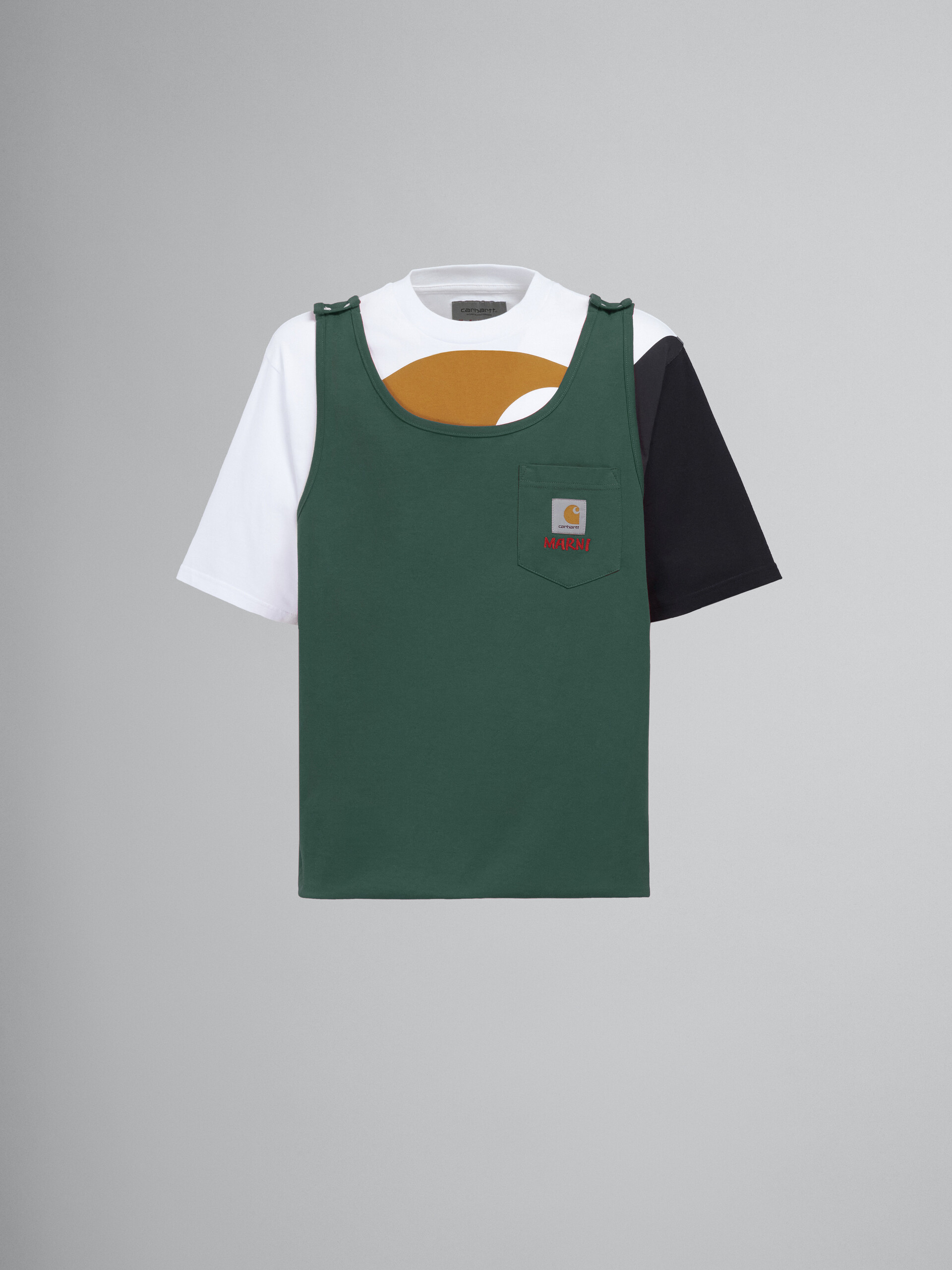 MARNI x CARHARTT WIP - T-shirt with green vest - T-shirts - Image 1