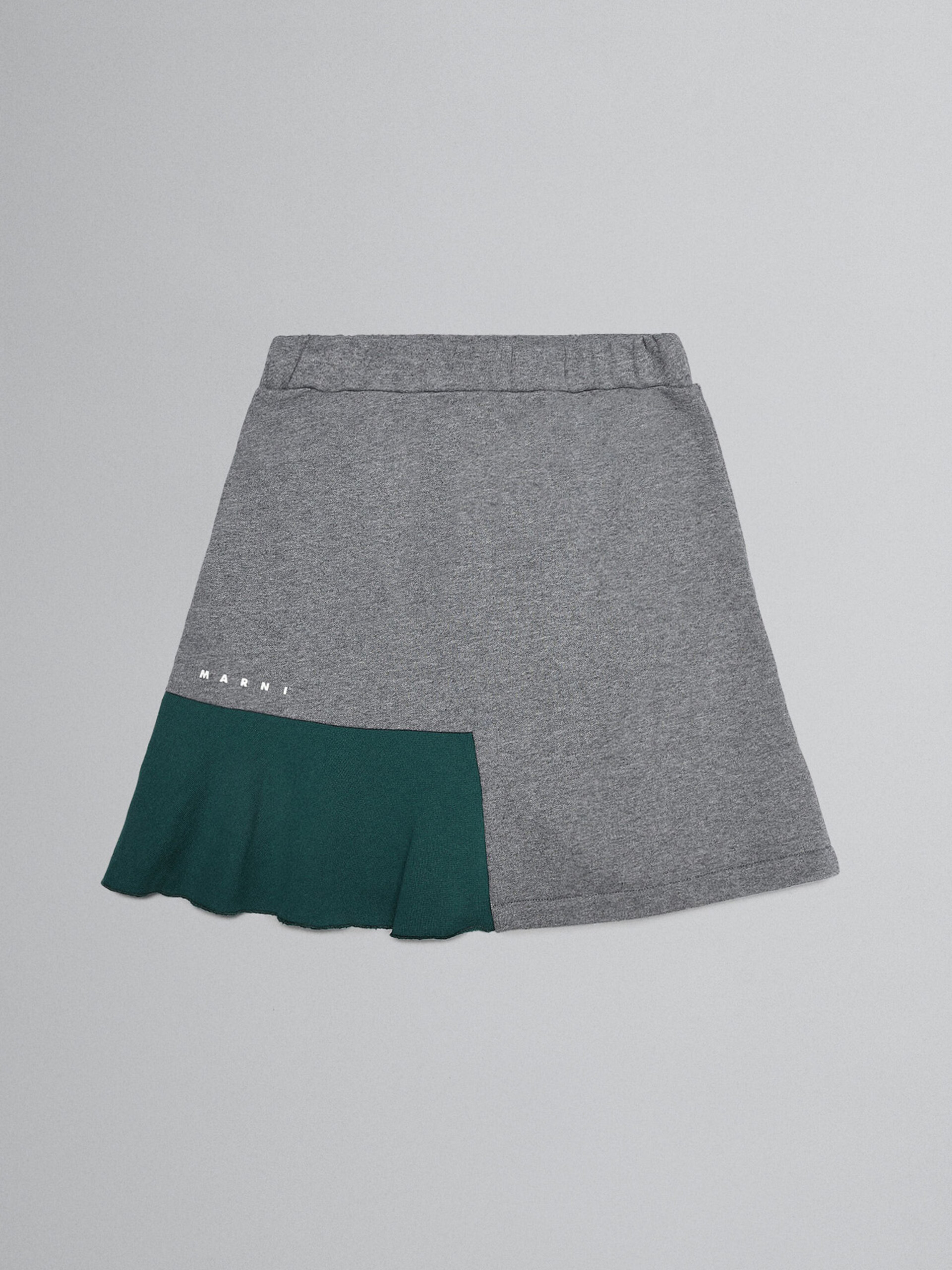 Grey melange skirt with asymmetric flounce hem - Skirts - Image 1