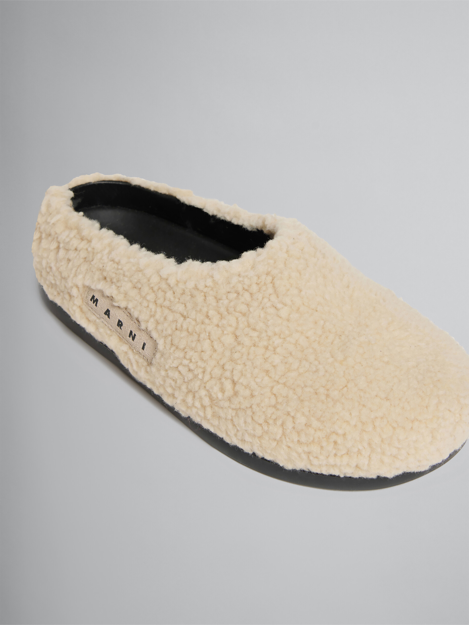 Cream faux shearling fussbett sabot - Sandals - Image 4