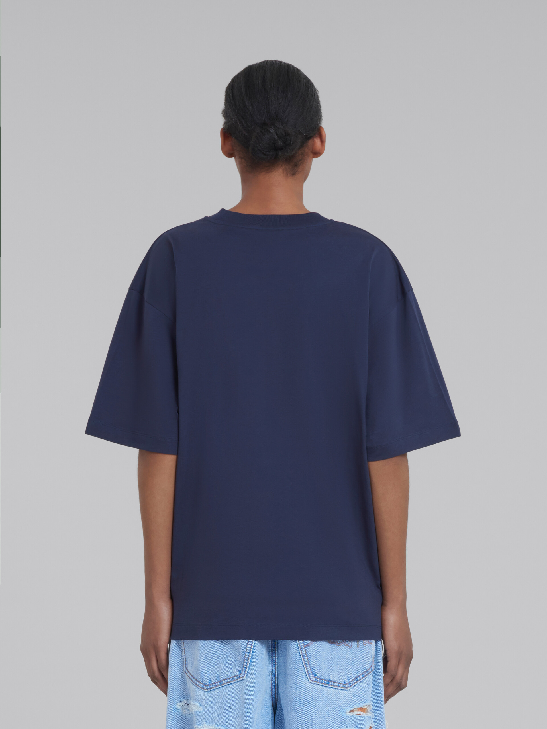 Blaues T-Shirt aus Bio-Baumwolle mit Logo - T-shirts - Image 3