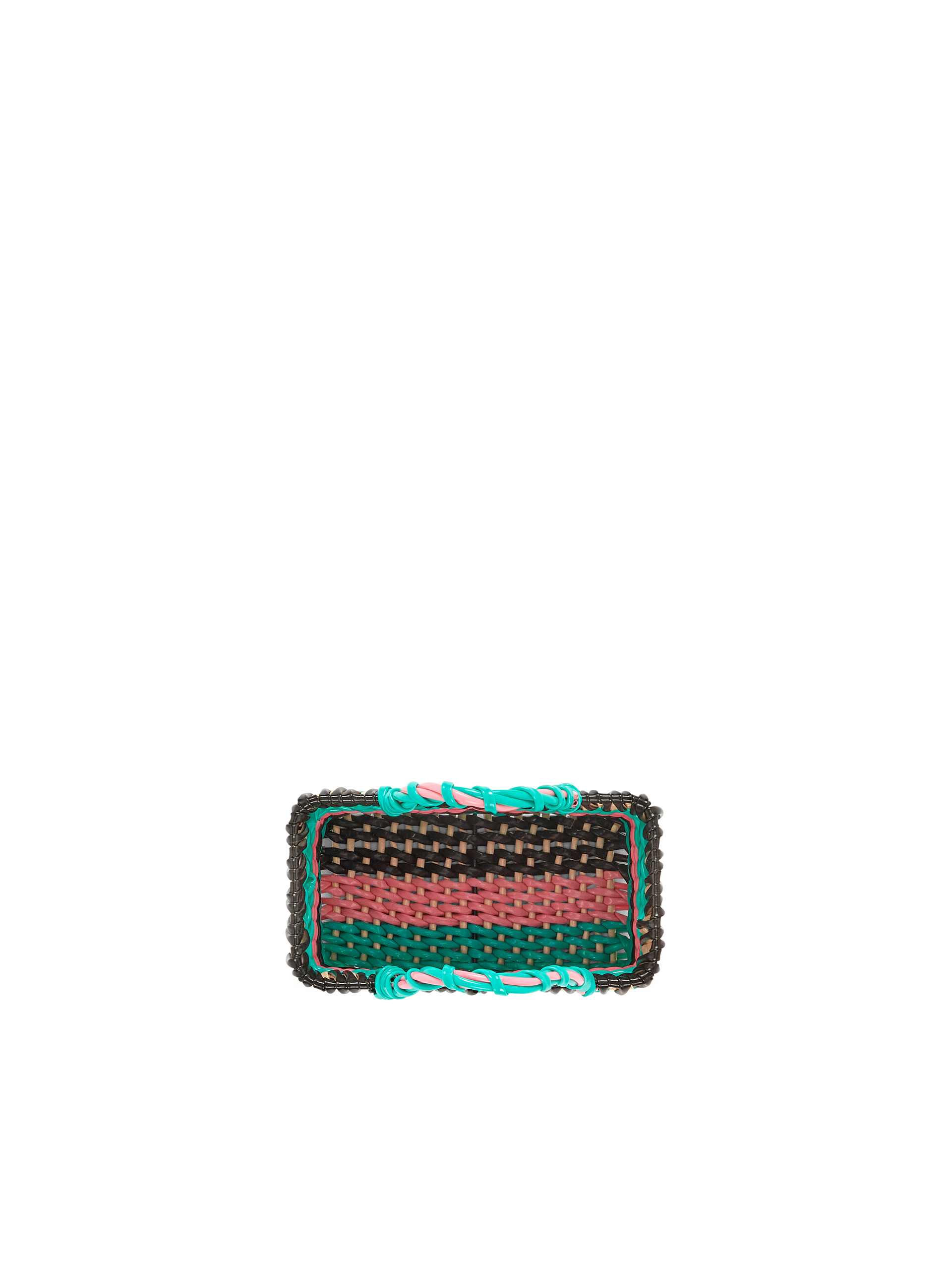 MARNI MARKET basket in iron and green pink and brown PVC - Home Accessories - Image 4