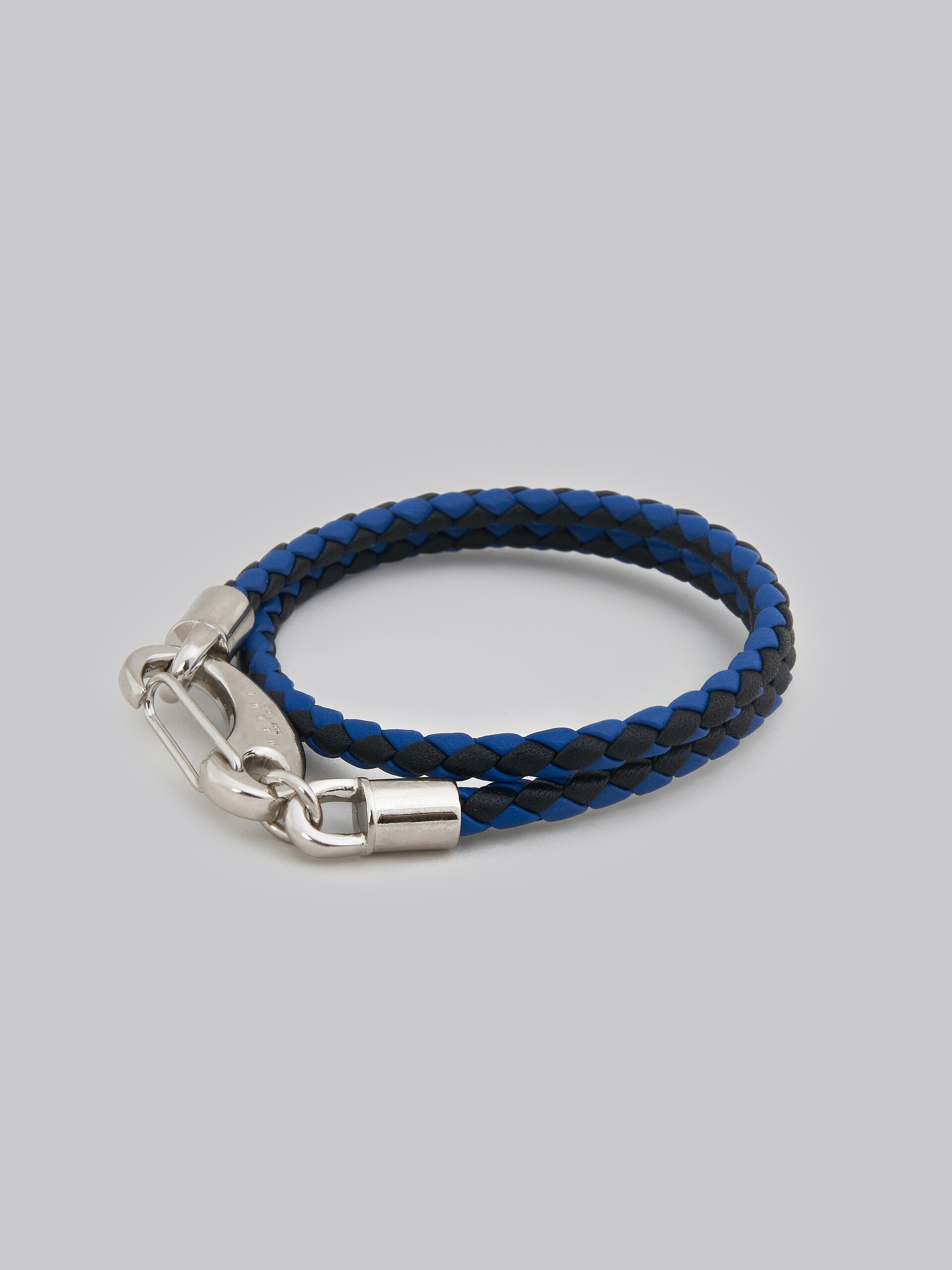 Blue and black woven leather bracelet - Bracelets - Image 3