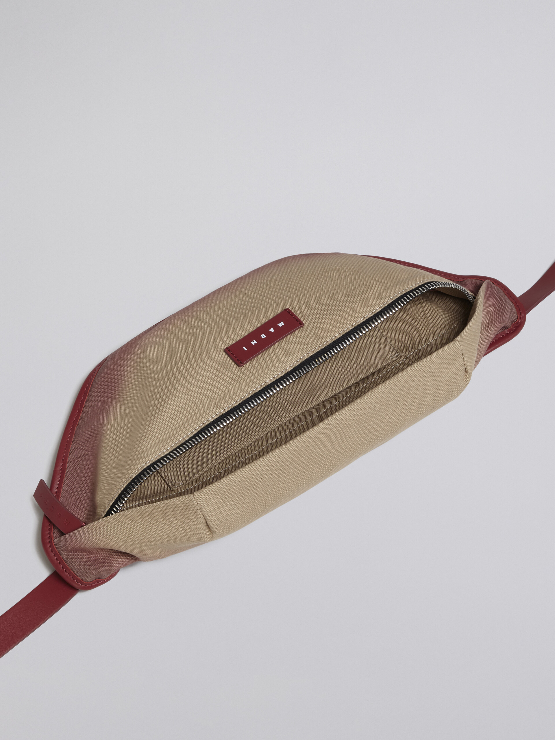 Cotton canvas belt bag with shoulder strap and contrast edges - Belt Bags - Image 4