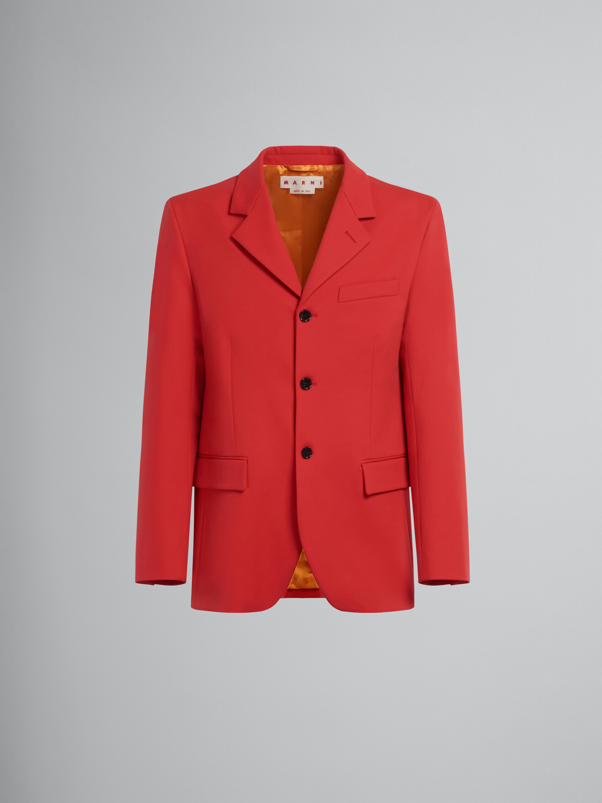 Roter einreihiger Blazer aus Stretch-Jersey - Jacken - Image 1