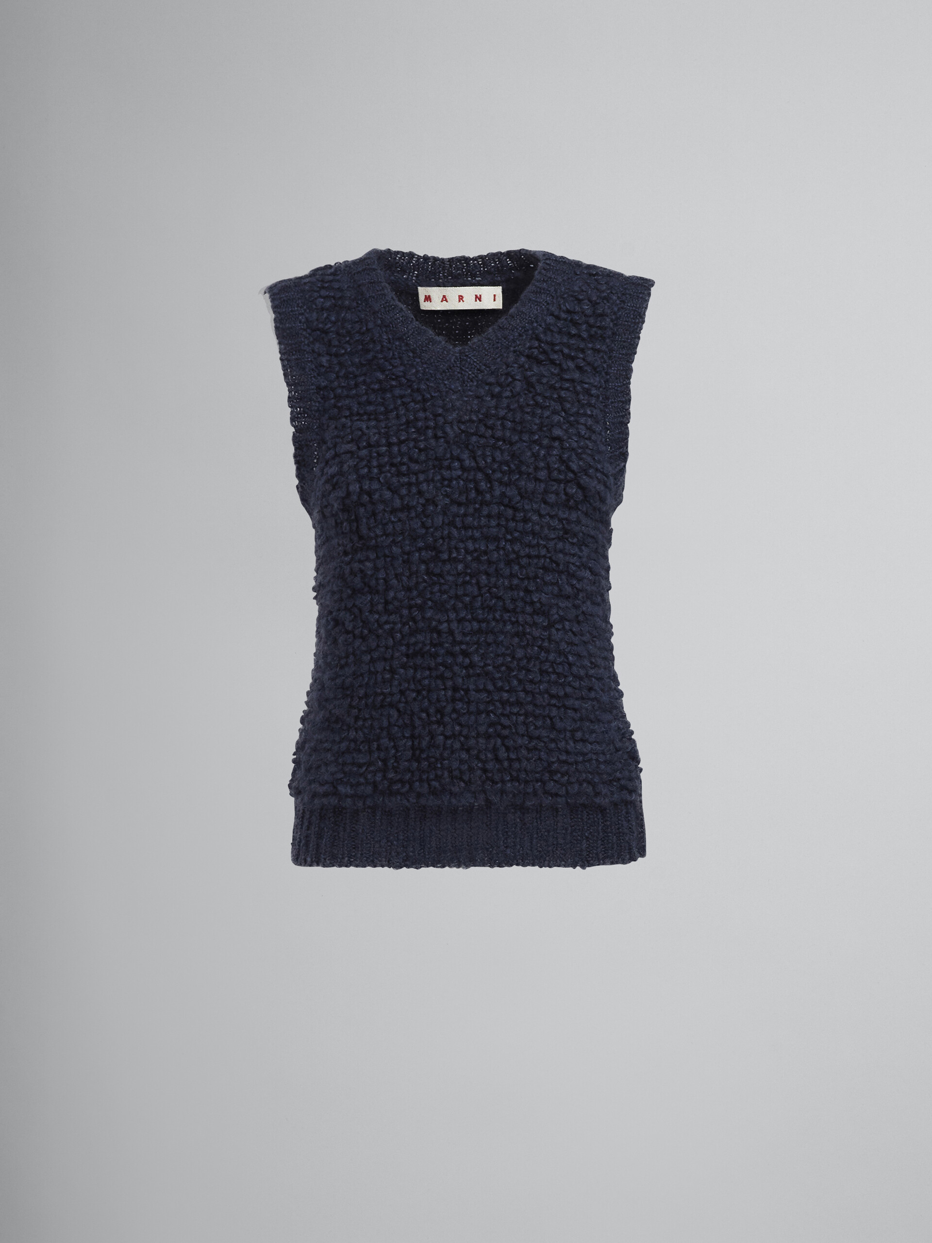 Womens Clothing Jumpers and knitwear Sleeveless jumpers Blue Marni Mohair Vest in Iris 