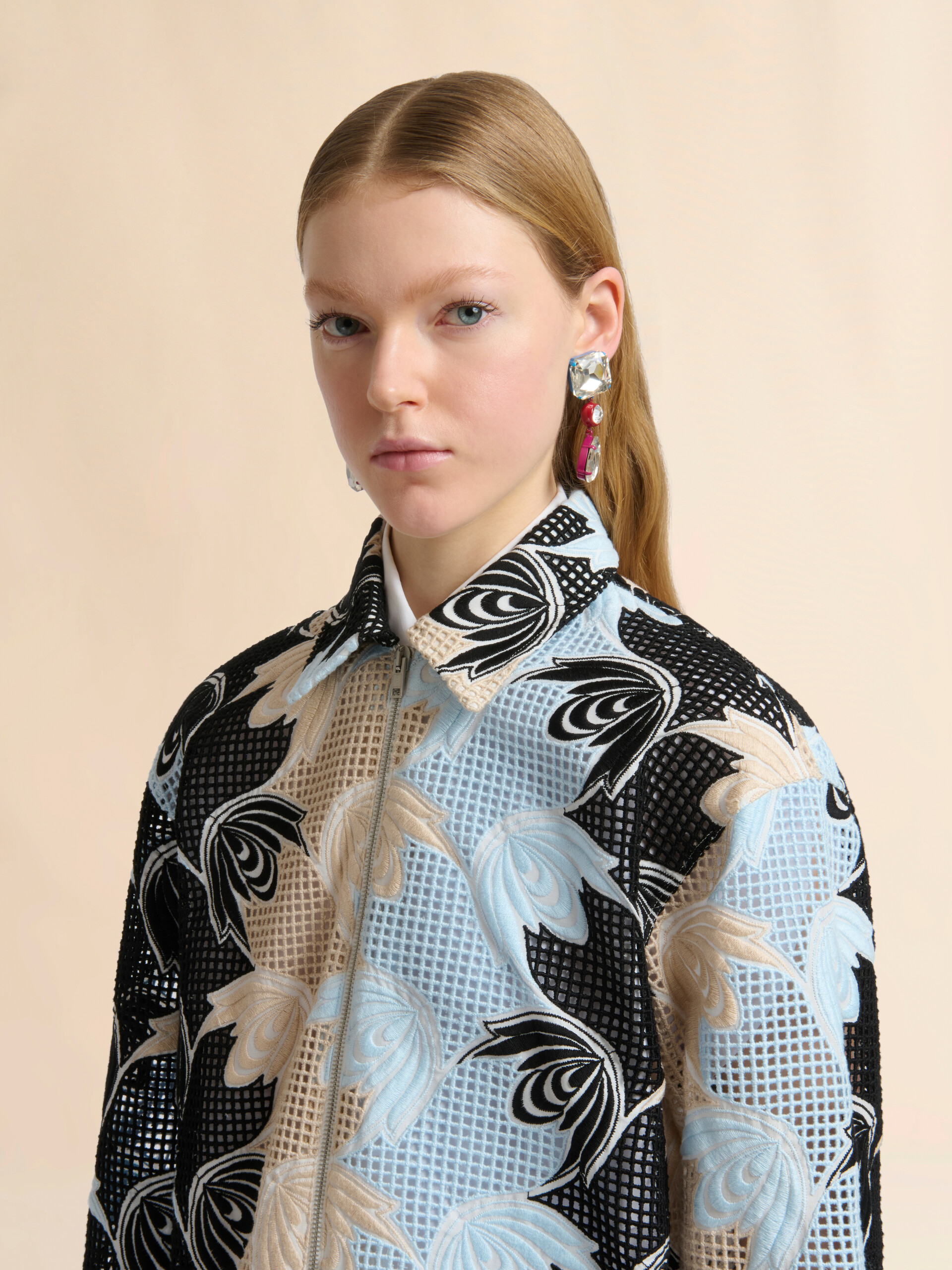 Blue and black broderie anglaise floral shirt - Shirts - Image 4