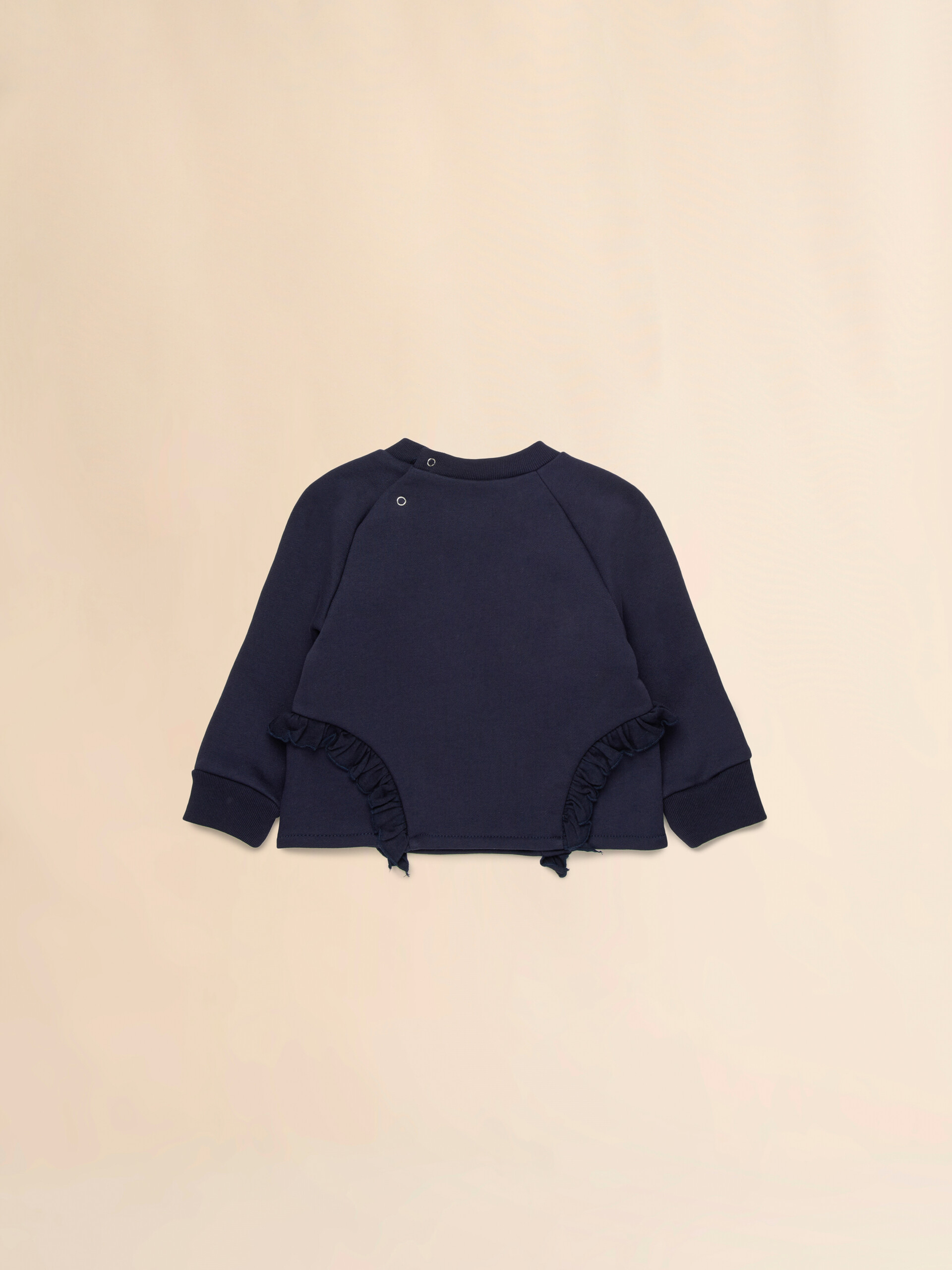 Deep blue cotton sweatshirt with Fiorellini/Stecchini print - Sweaters - Image 2