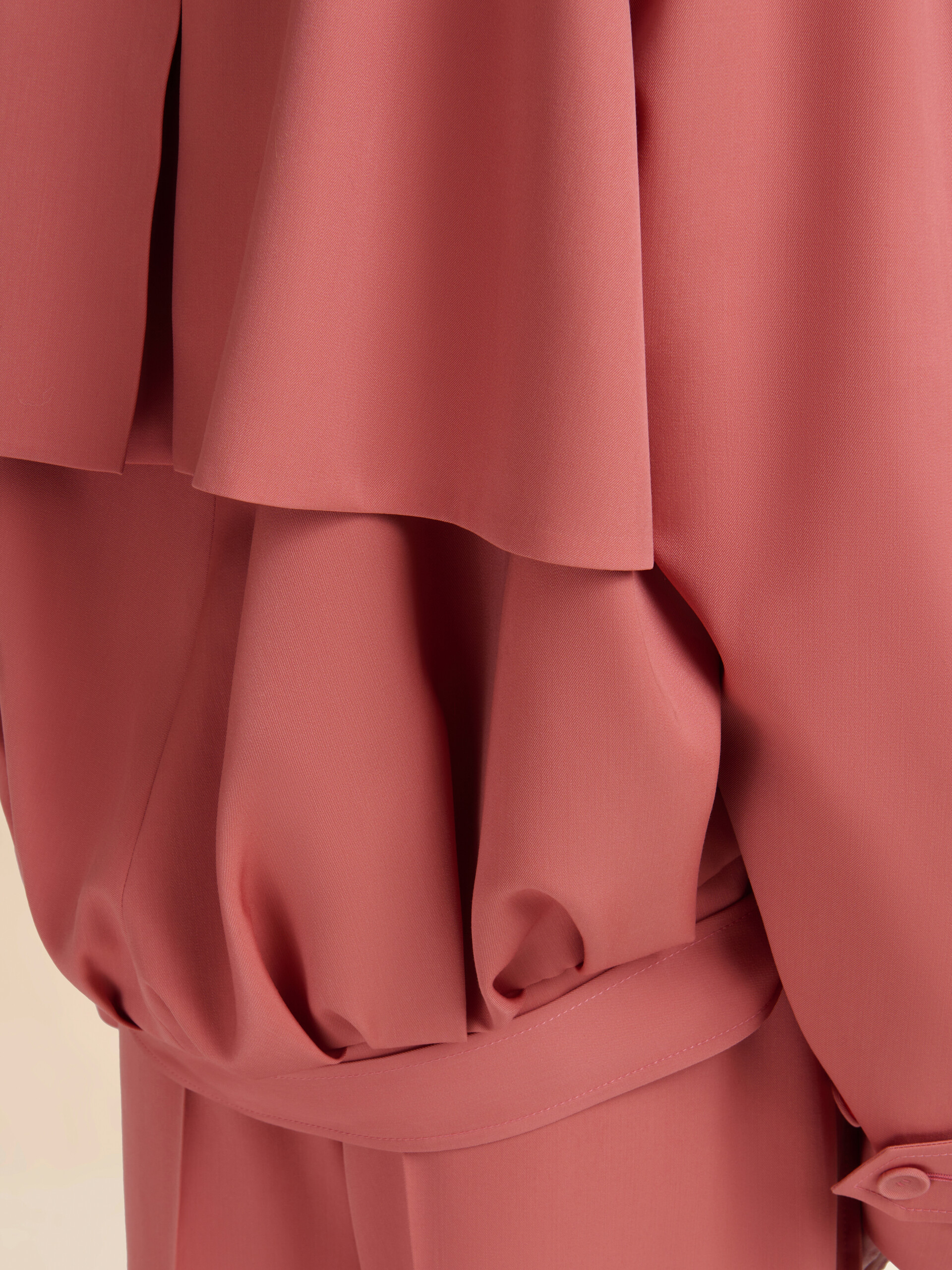 Trench-coat court en laine rose Fresco avec broderie Marni Symbol - Manteaux - Image 5