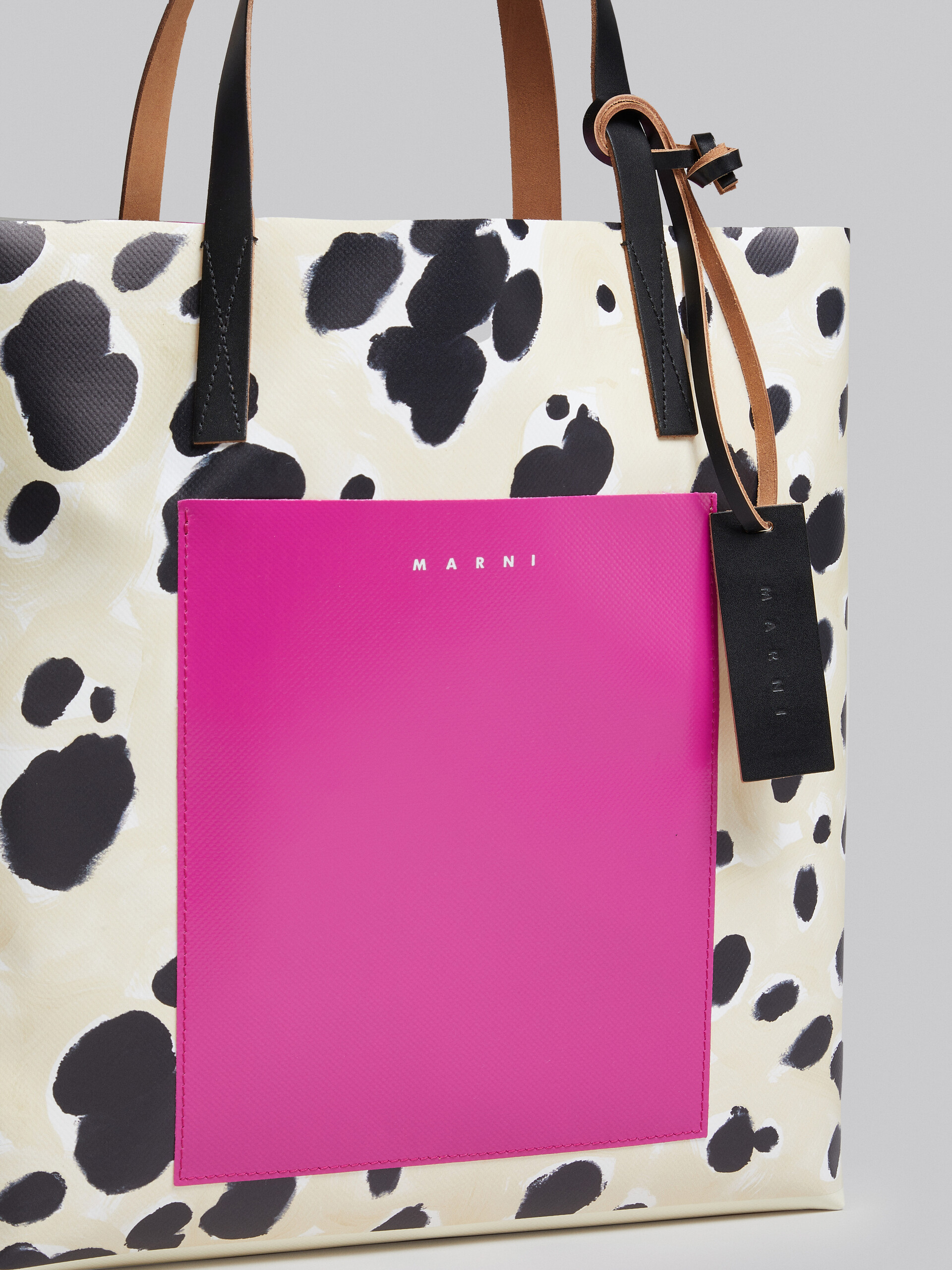 Large white Pop Dots print shopping bag - Shopping Bags - Image 5