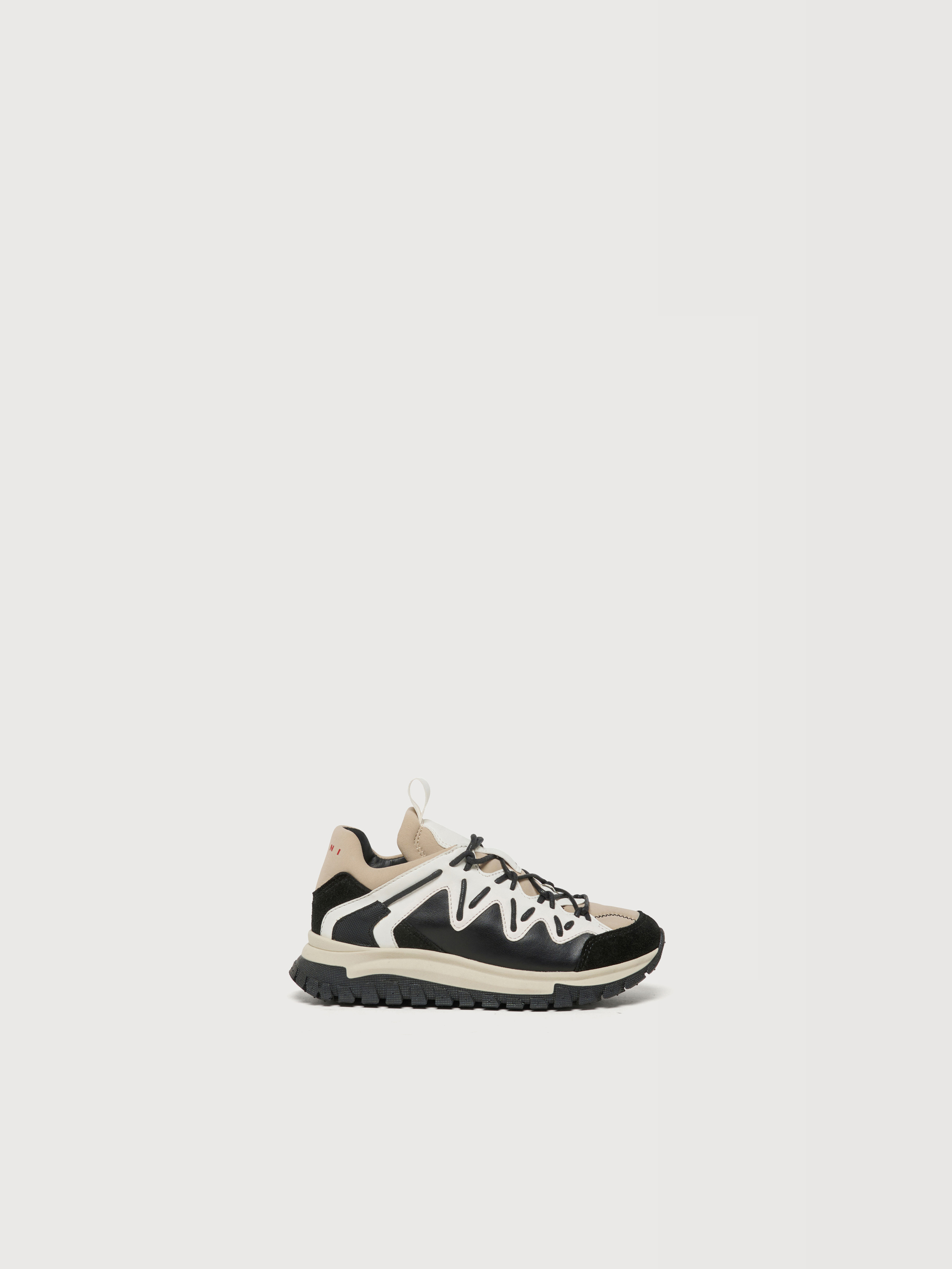 Black sneakers in leather and technical fabric - Sneakers - Image 1