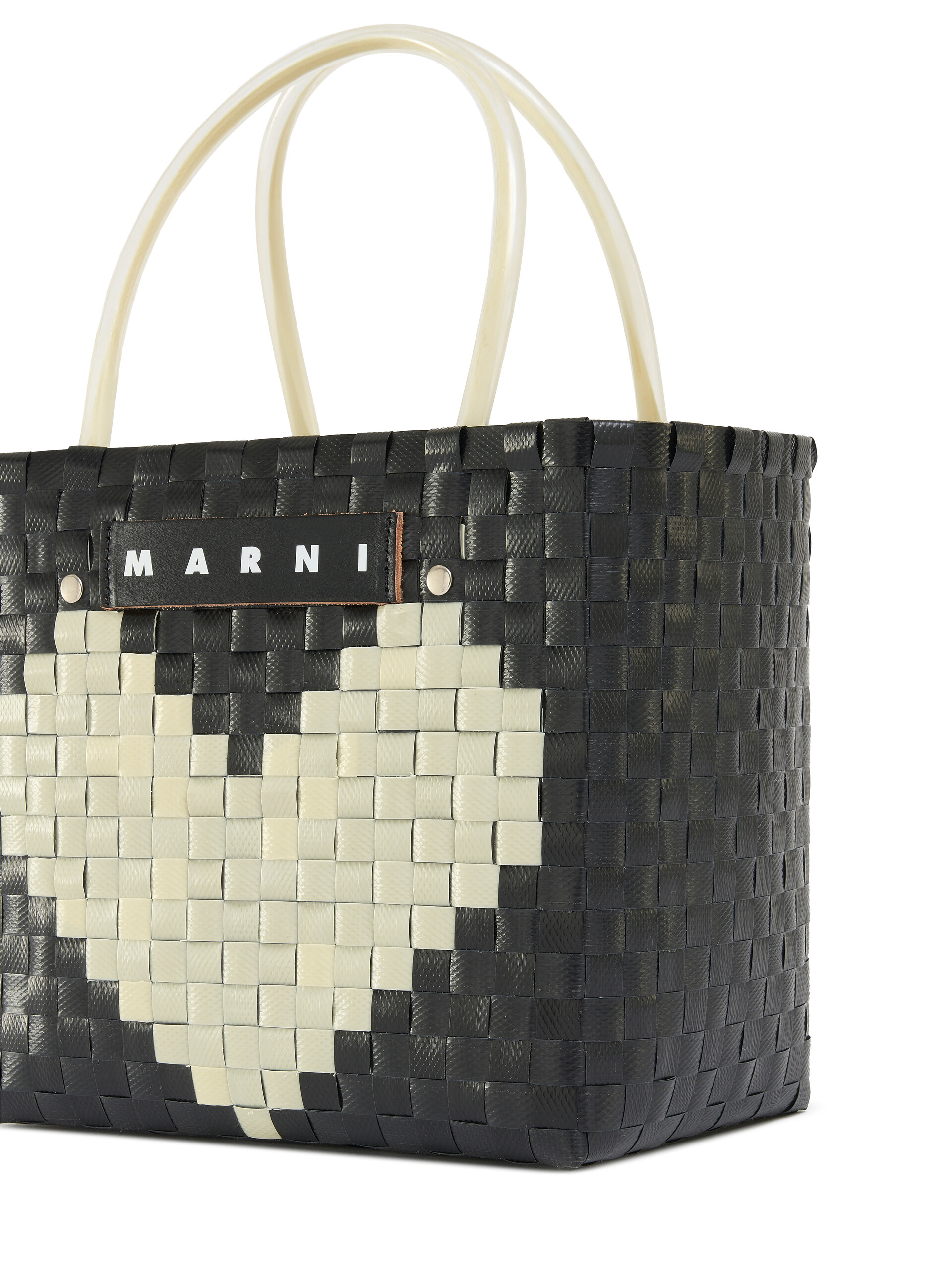 ブラック(ブラックハート) MARNI MARKET LOVE MINI BASKET BAG - ショッピングバッグ - Image 4