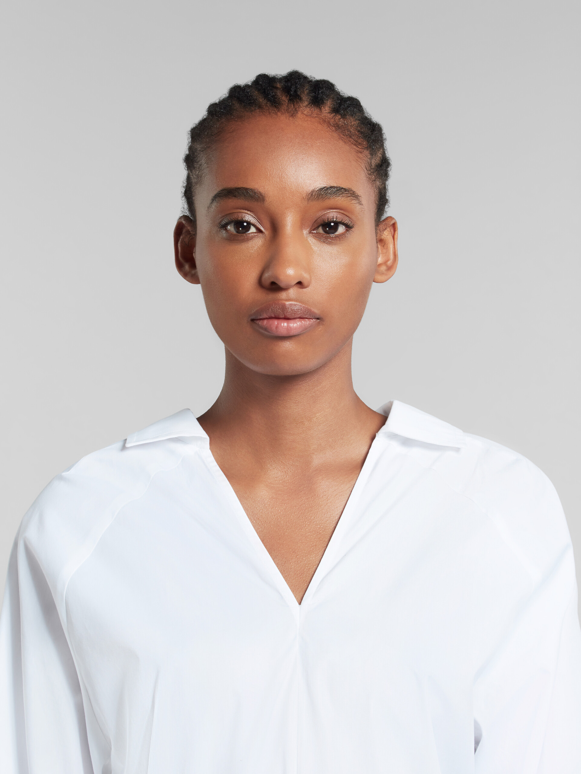 White organic poplin top with shirt collar | Marni