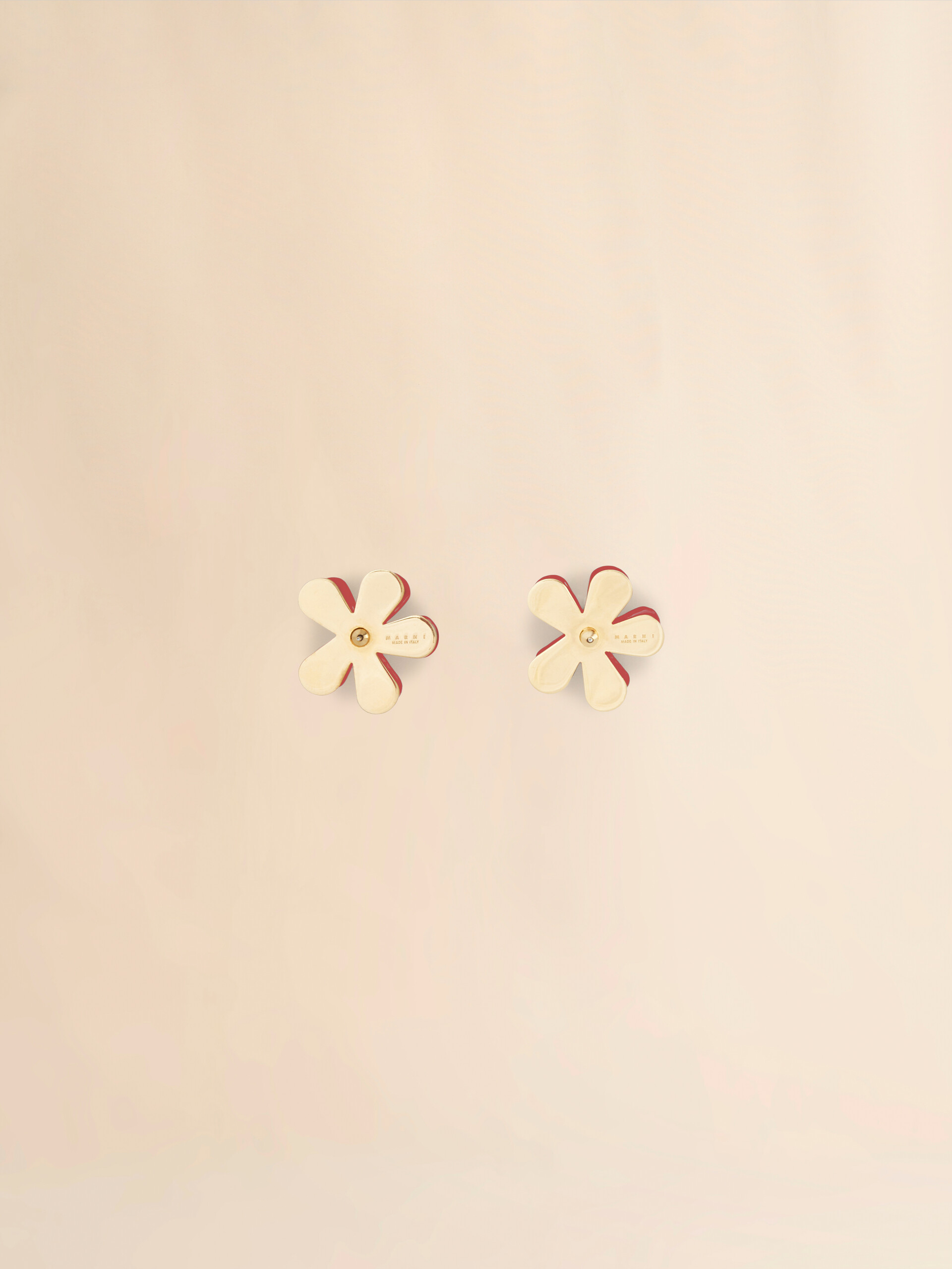 Indigo enameled metal Flower Pop earrings - Earrings - Image 2