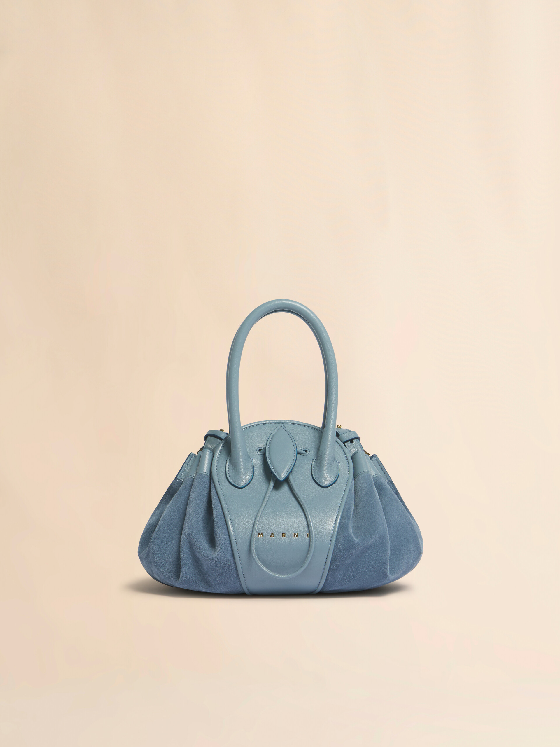 Blue leather and suede Tulipea small handbag - Shoulder Bags - Image 1