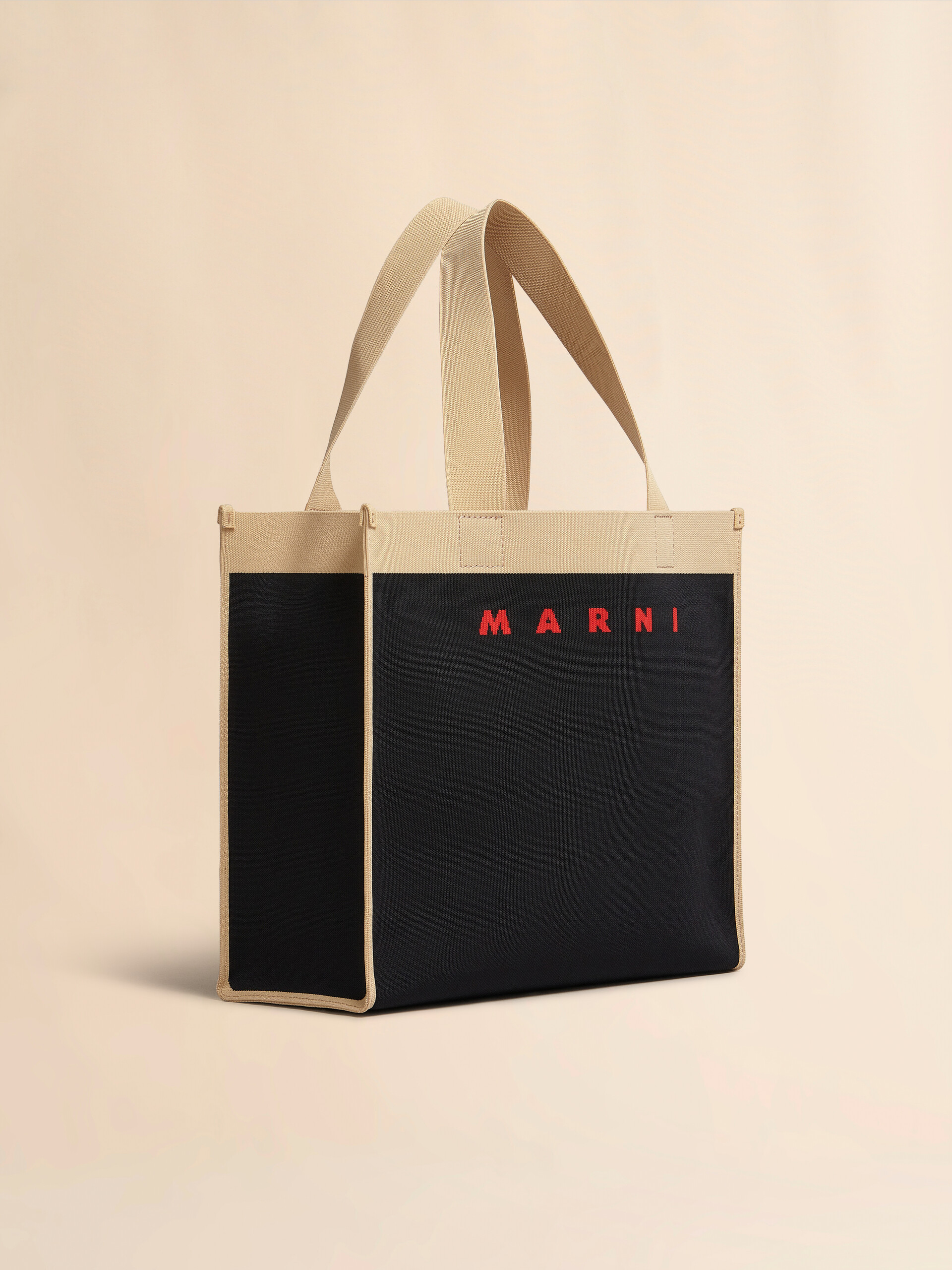 Black and beige Jacquard Shopping Bag - Shopping Bags - Image 5