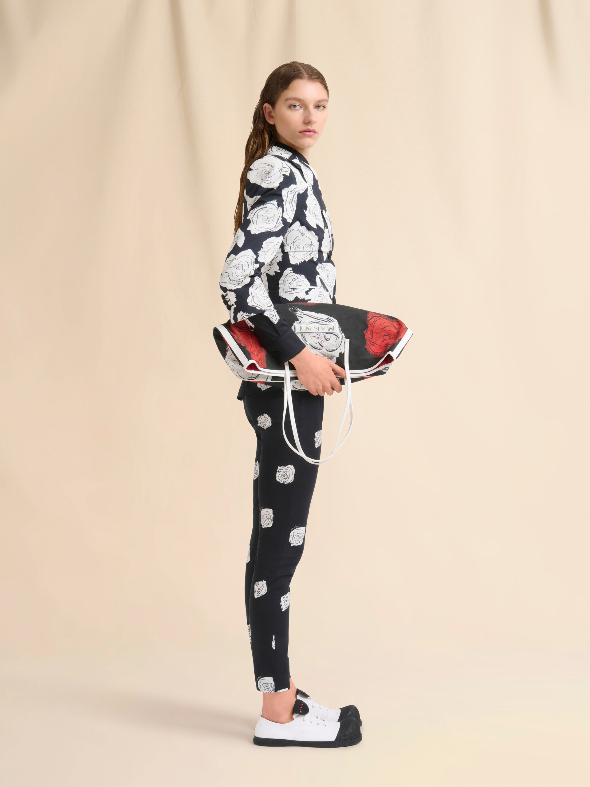 Babyjacke aus schwarzer Popeline mit Aurora-Print - Jacken - Image 6