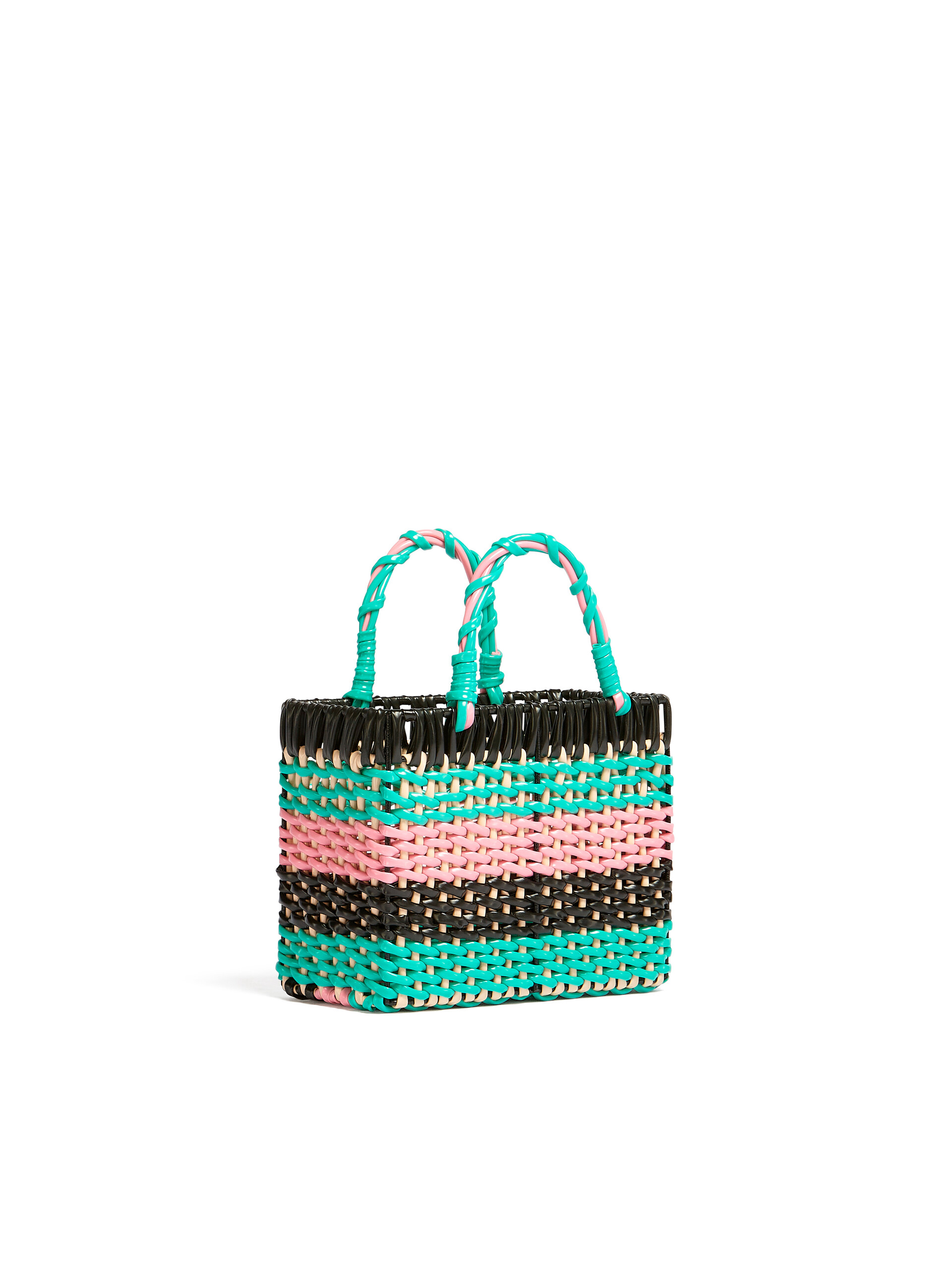 MARNI MARKET basket in iron and green pink and brown PVC - Home Accessories - Image 2