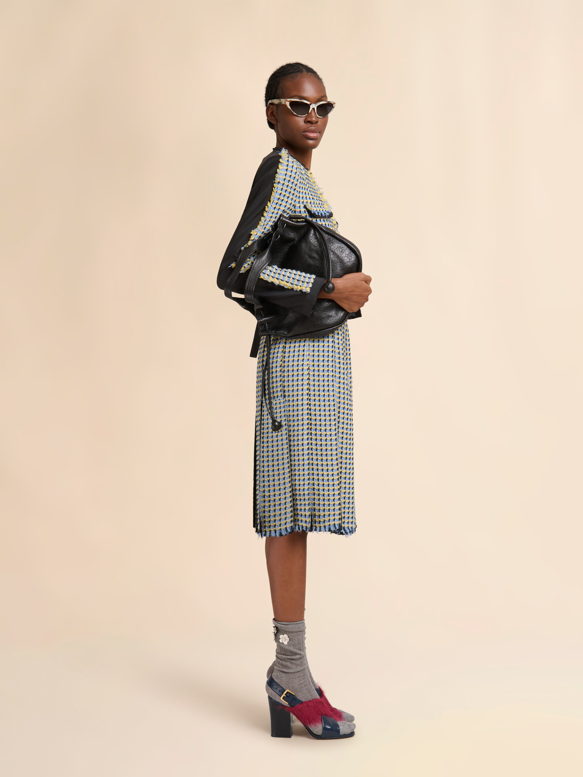 Blue cotton tweed-effect baby jacket - Jackets - Image 6