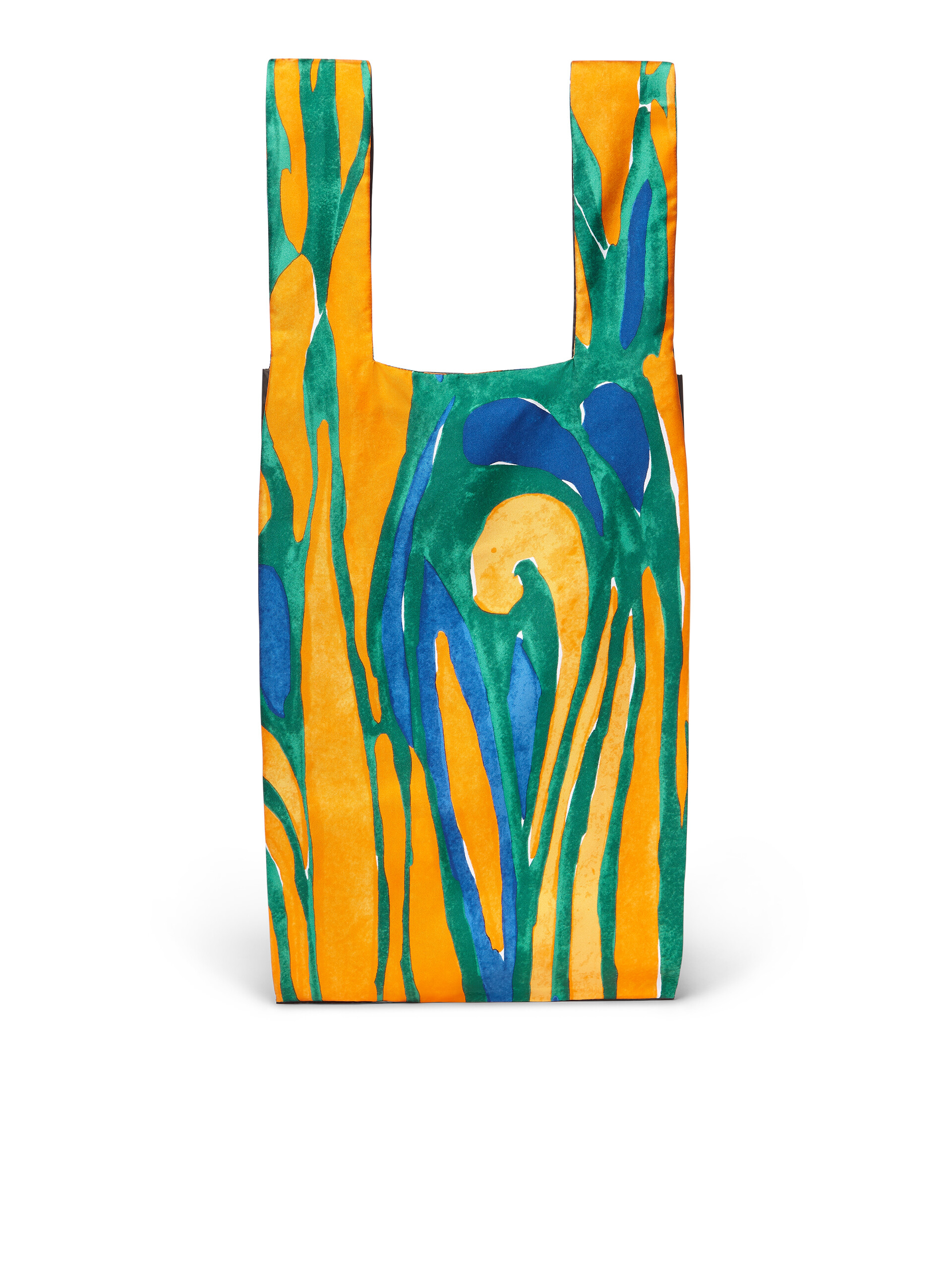 MARNI MARKET green shopping bag with abstract print - Shopping Bags - Image 3