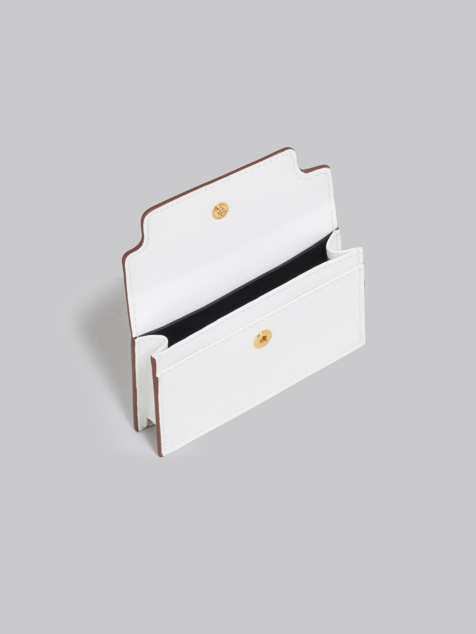 Card case in mono-coloured saffiano leather - Wallets - Image 2