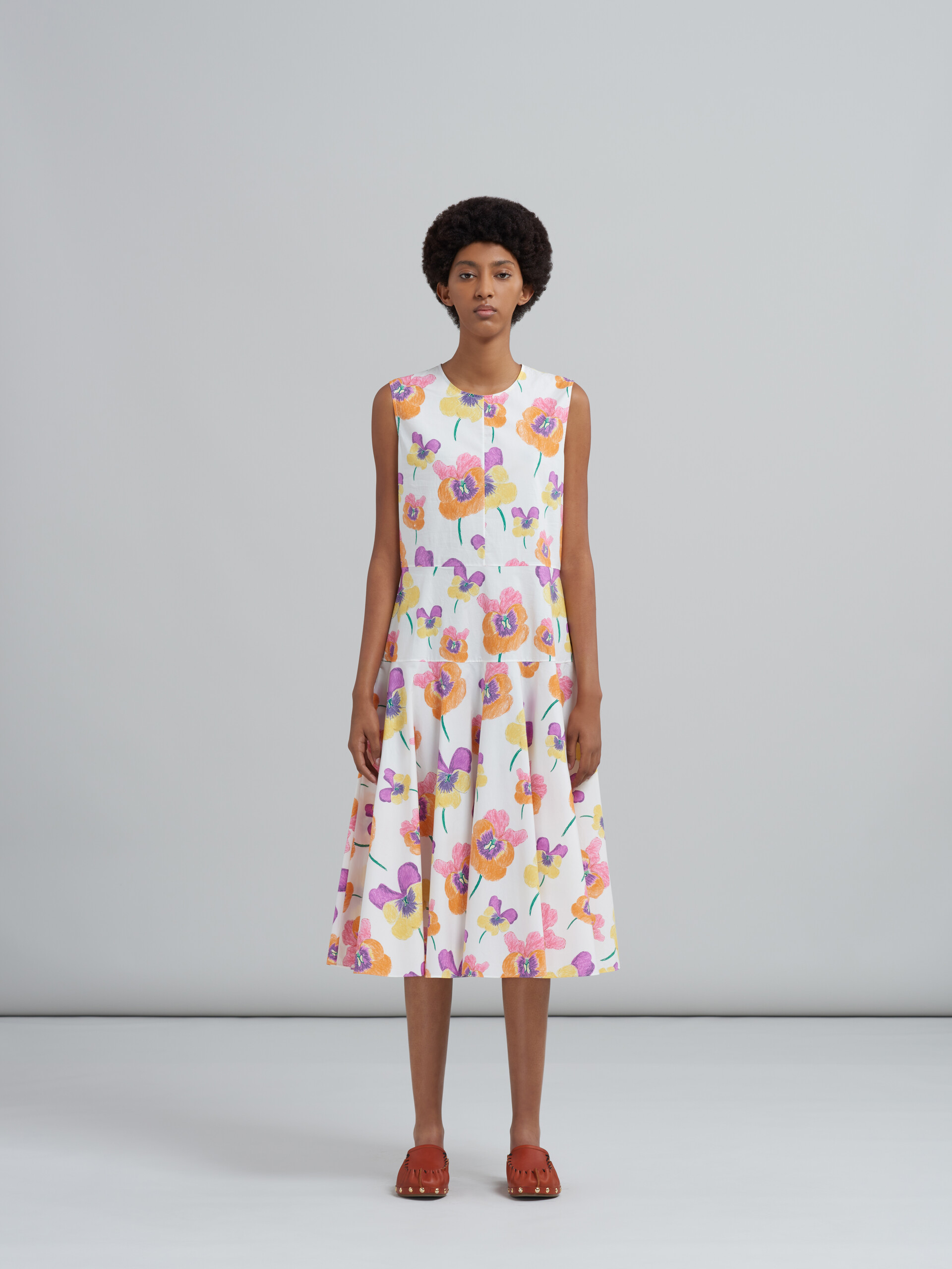 Pansies print poplin dress | Marni