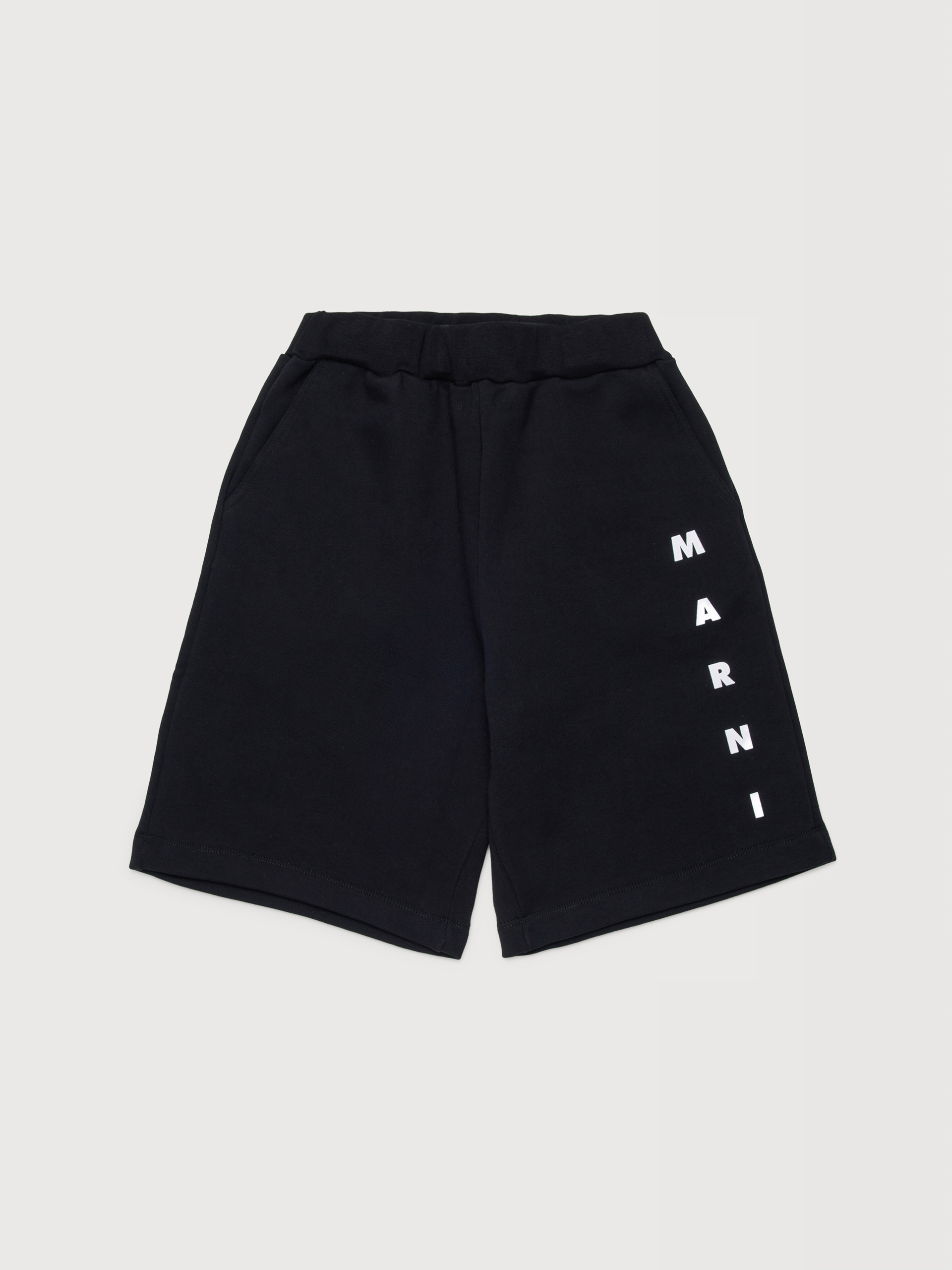 ブラック コットン製スウェットショートパンツ、マルニプリント | Marni