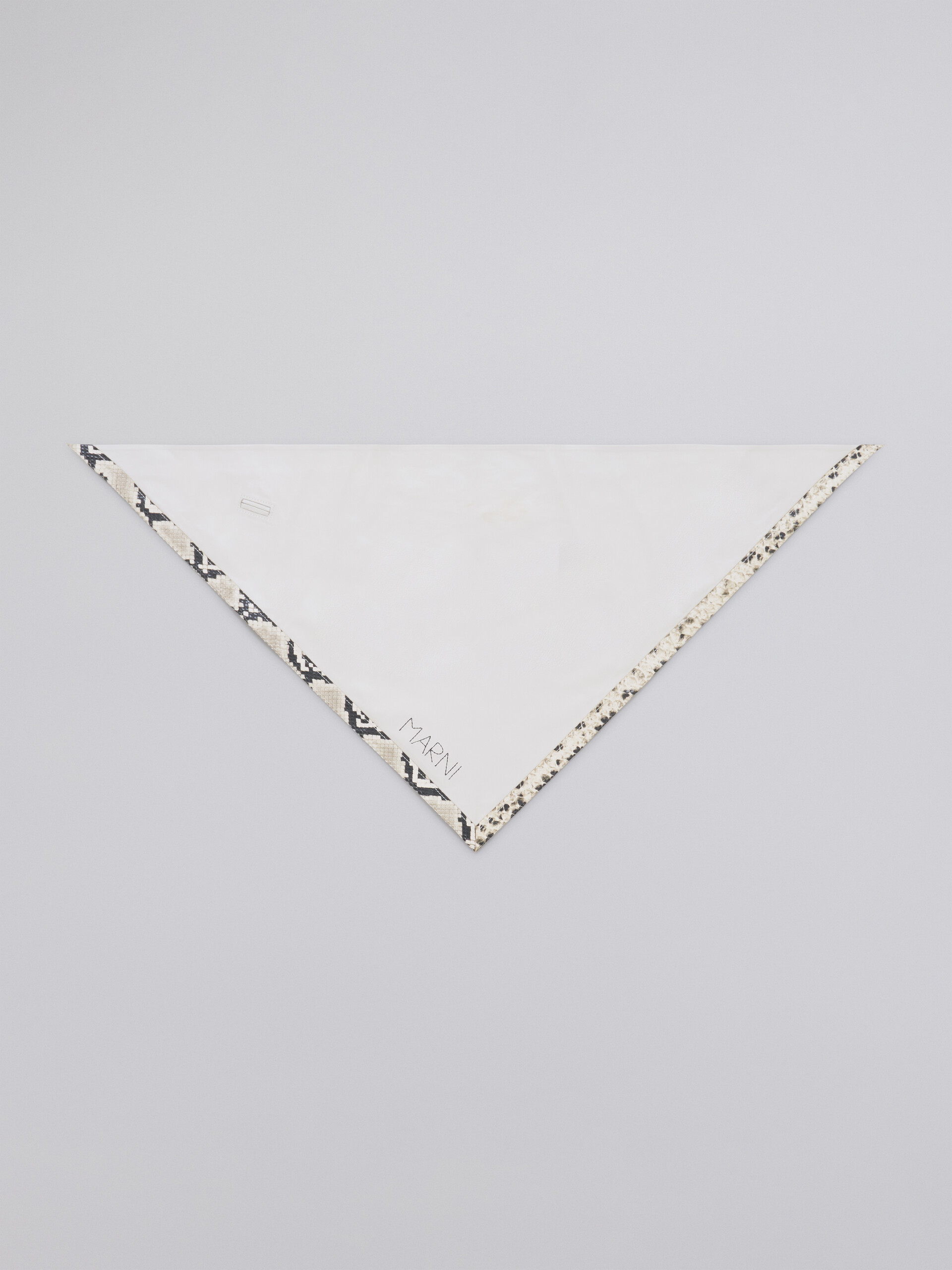 White nappa leather triangular scarf with printed python finish - Other accessories - Image 3