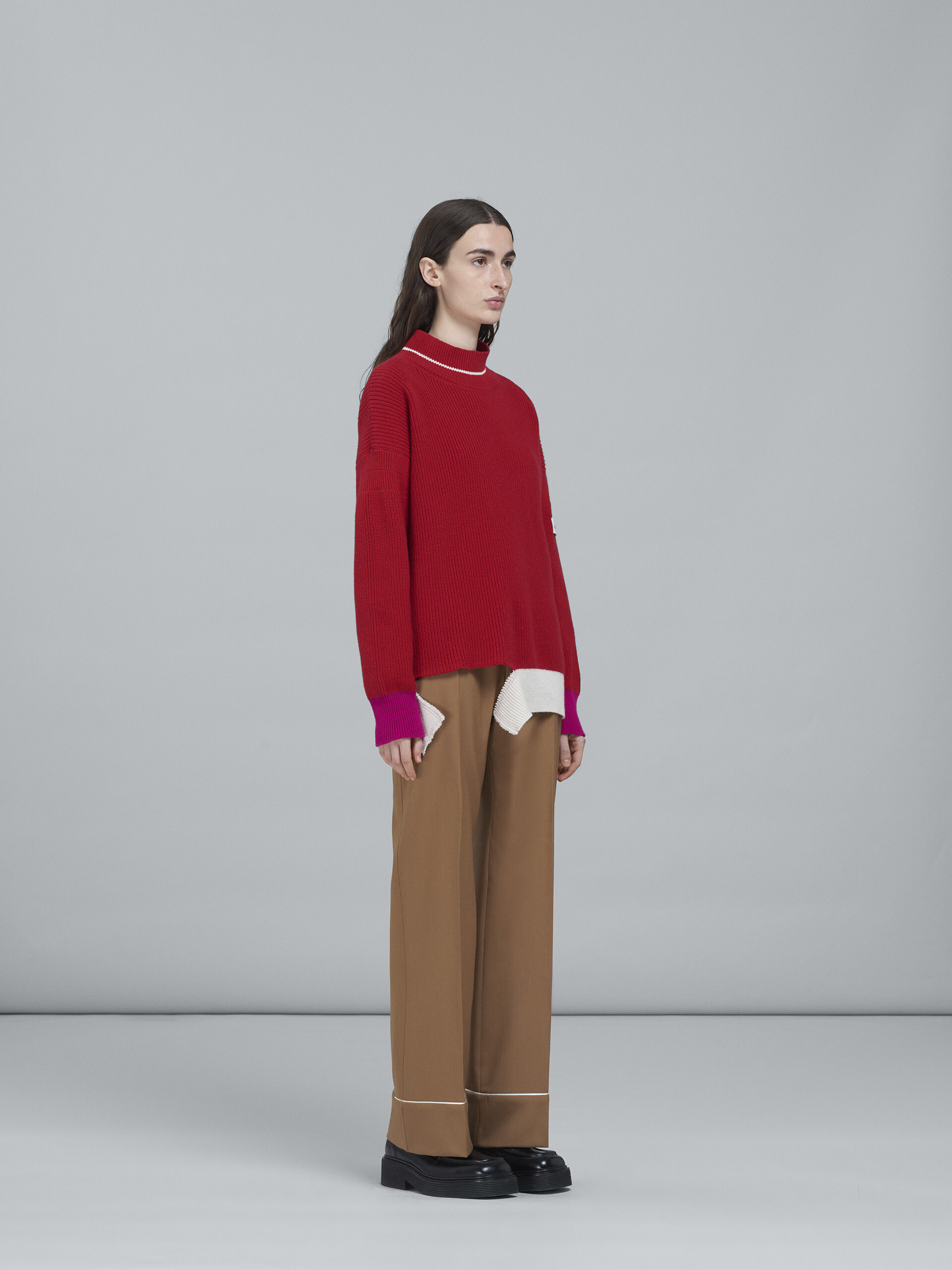 Shetland wool and cotton T-neck sweater - Pullovers - Image 5