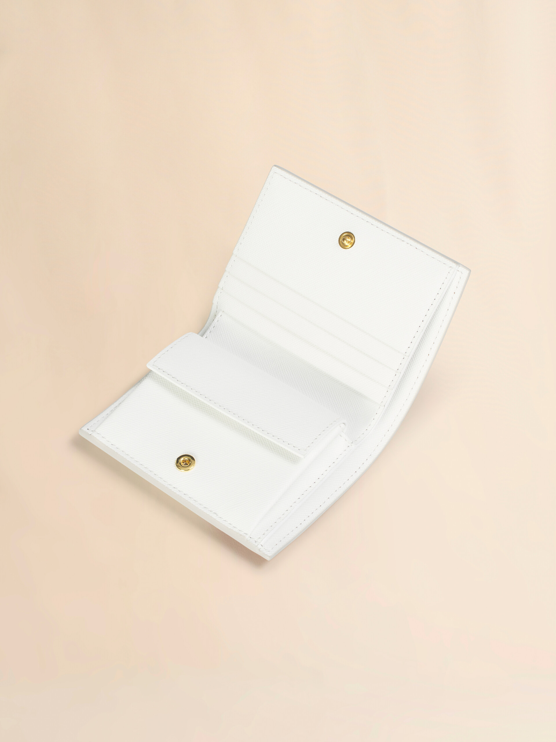 ブルー、ベージュ＆ライトブルー サフィアーノレザー製二つ折りウォレット - 財布 - Image 4