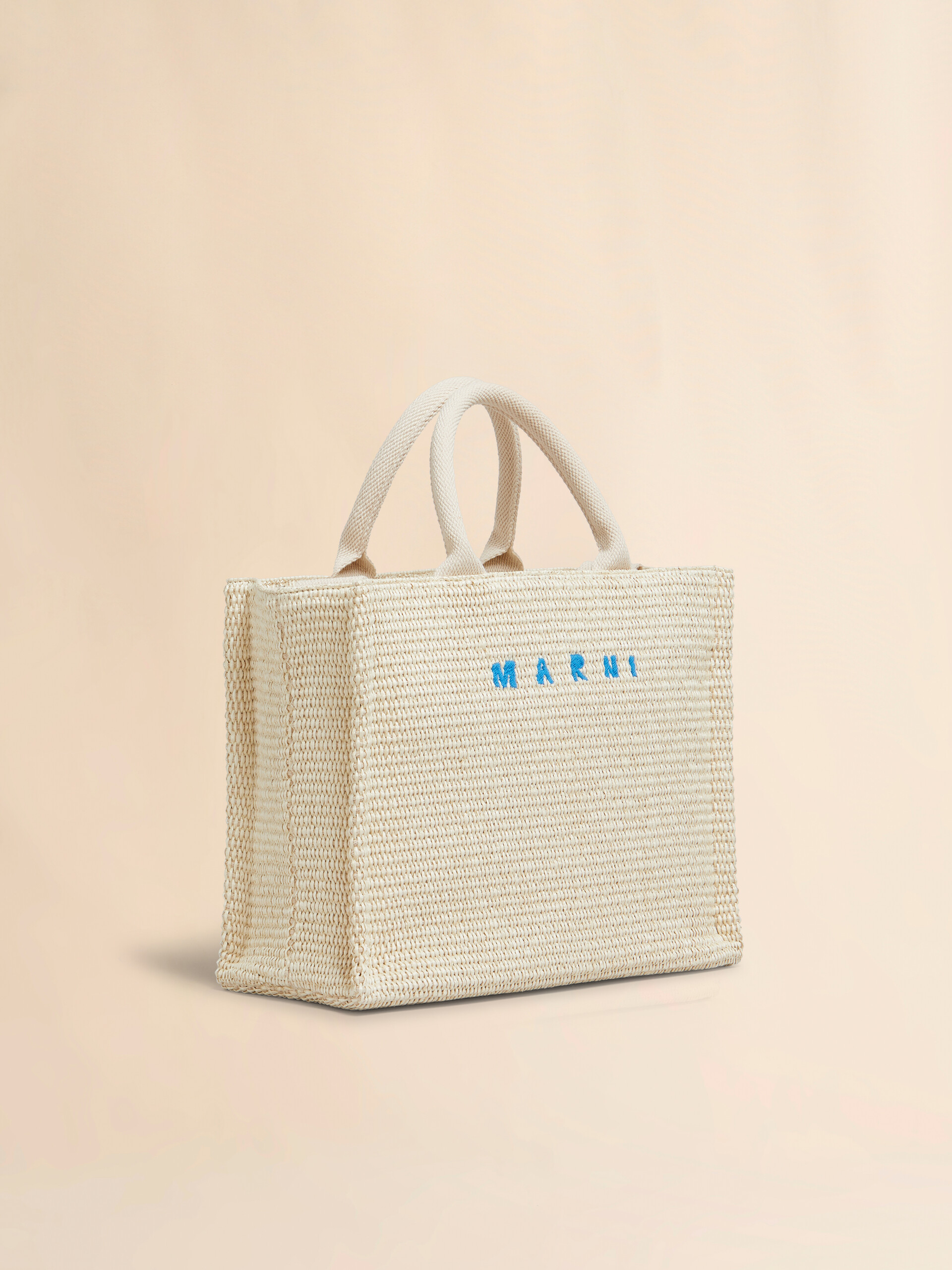 Pink raffia-effect Small Tote Bag - Shopping Bags - Image 4