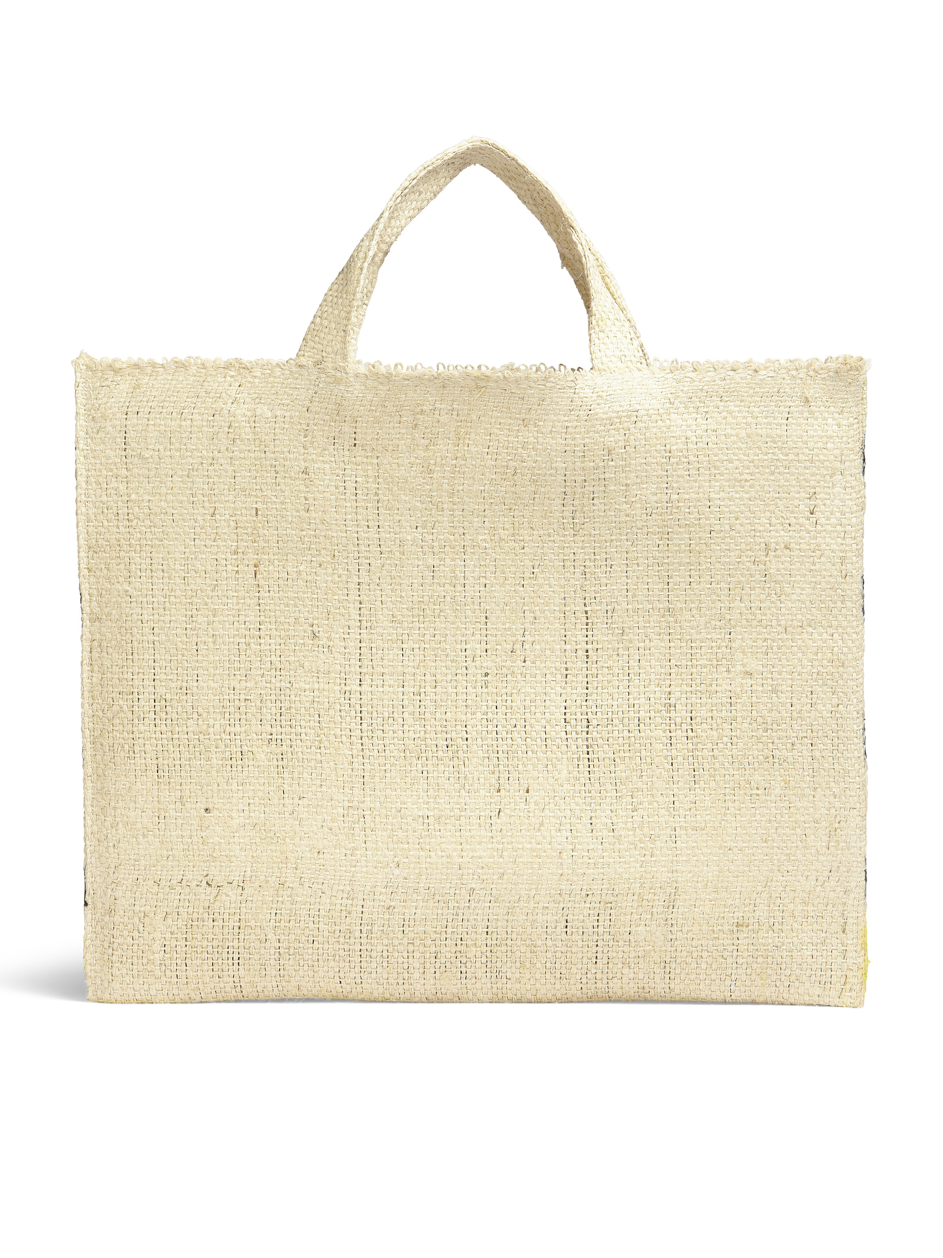 MARNI MARKET CANAPA large bag in black and yellow natural fiber - Shopping Bags - Image 3