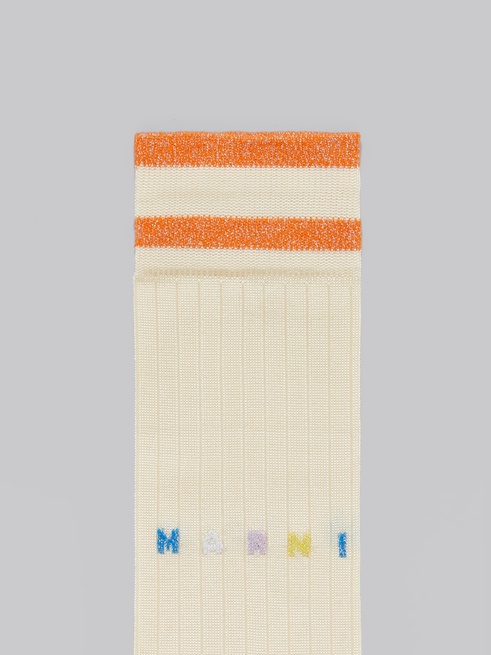 Light yellow viscose socks with lurex stripes - Socks - Image 3