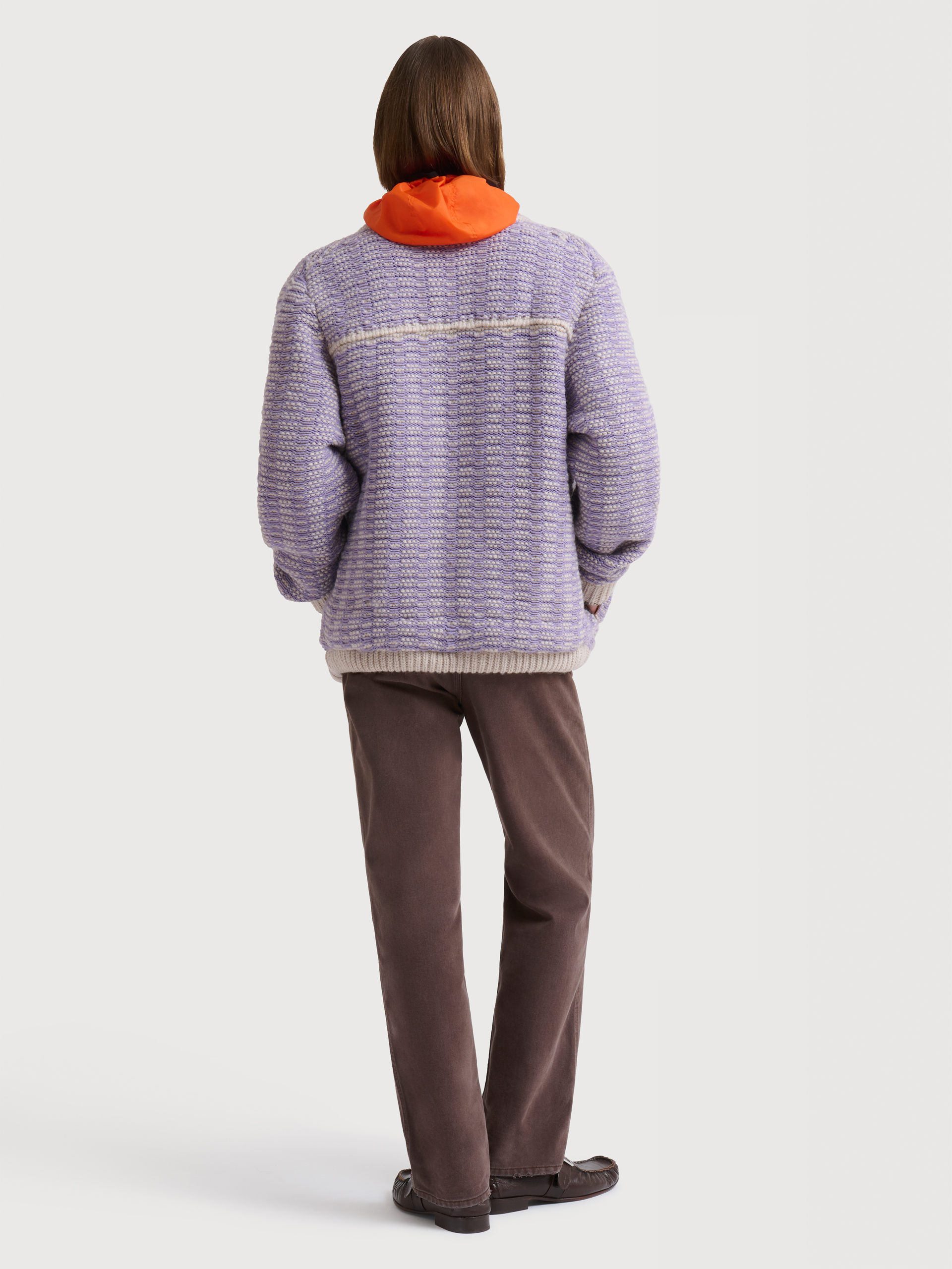 Purple drill trousers with asymmetric flap - Pants - Image 4