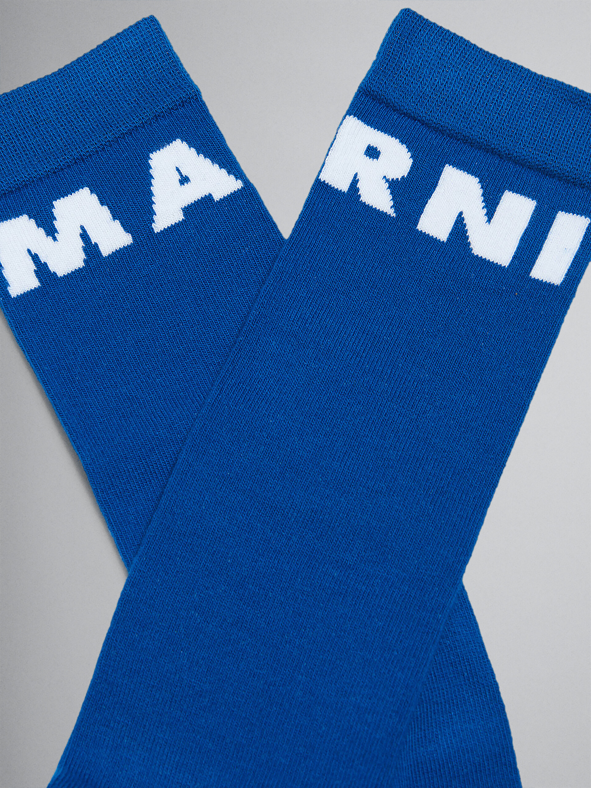 Blue long socks with logo - Socks - Image 2