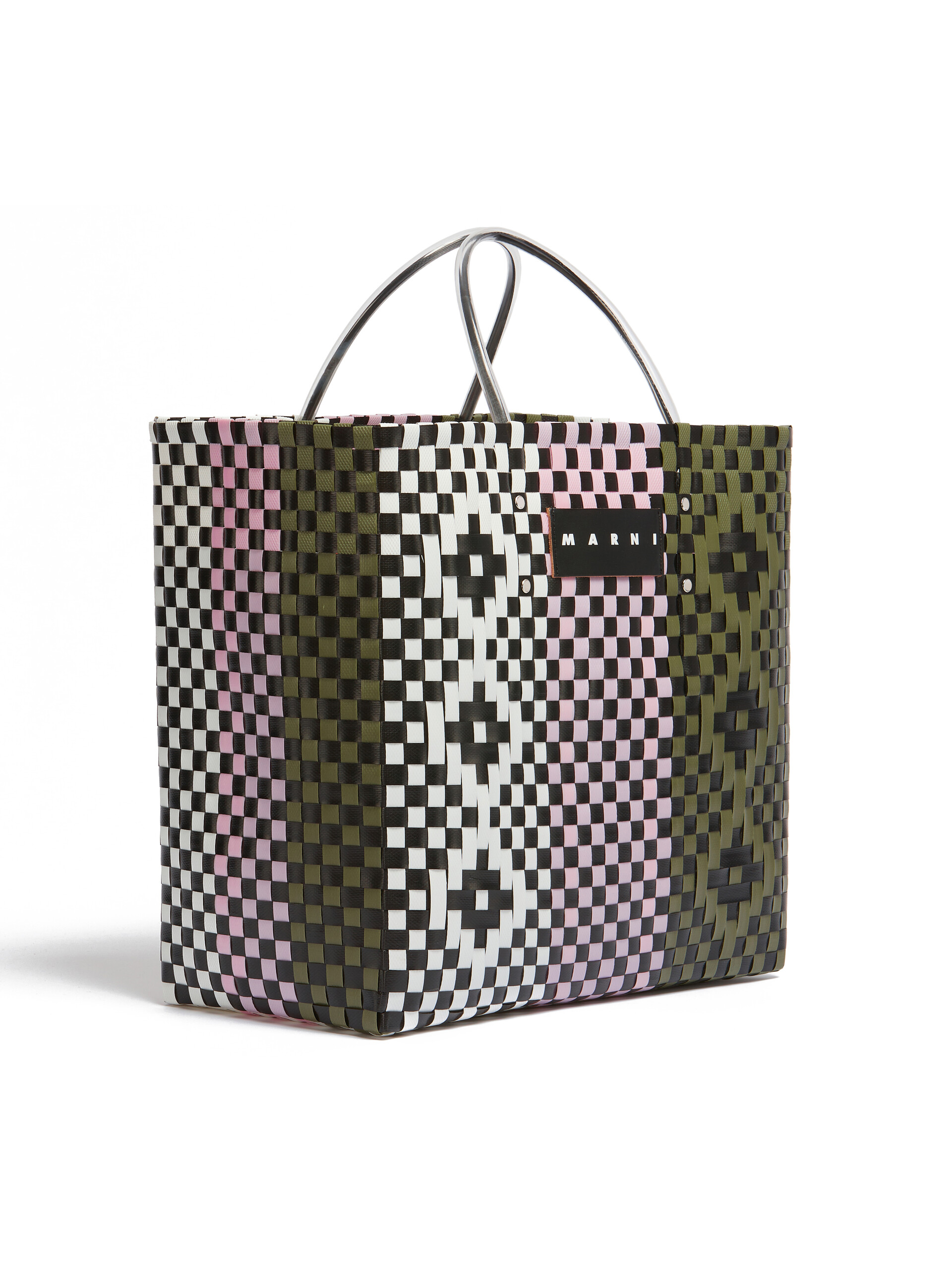 正規品販売！ ディープグリーン ロンバス MARNI MARKET ラージバスケット バッグ